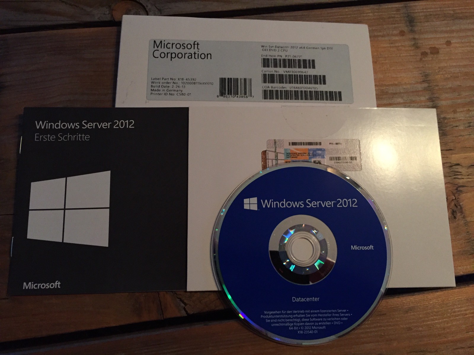 Windows Server Datacenter 2012 DVD 2CPU / SB/OEM Full Version, VAT Invoice