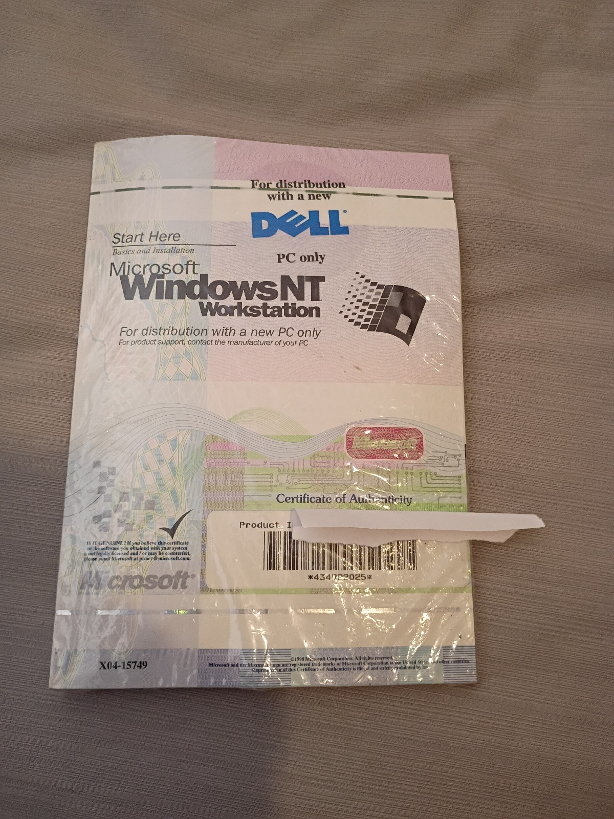 Vintage MICROSOFT WINDOWS NT 4.0 Workstation W/Key CD and floppy NEW NOS