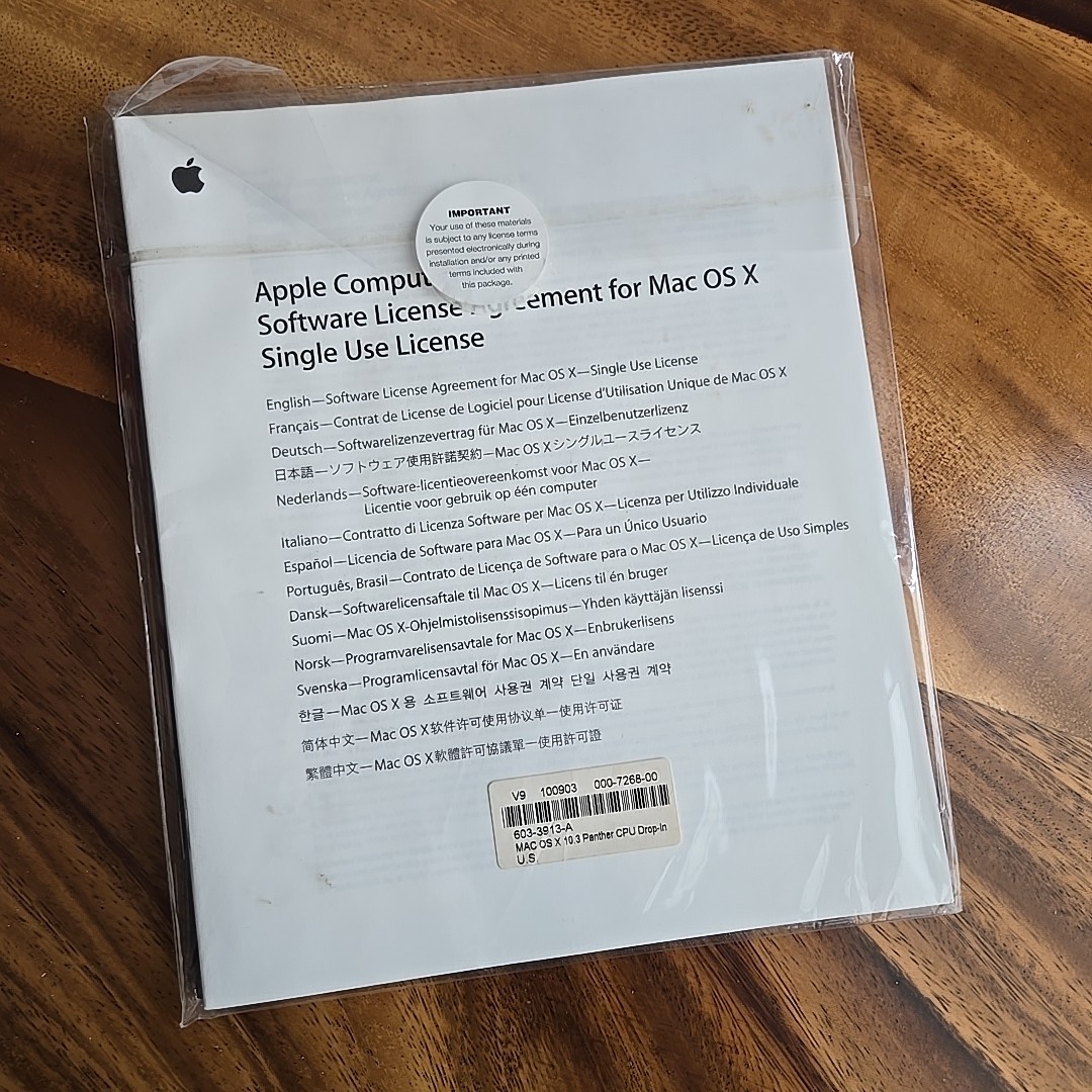 Apple OS X Panther 10.3