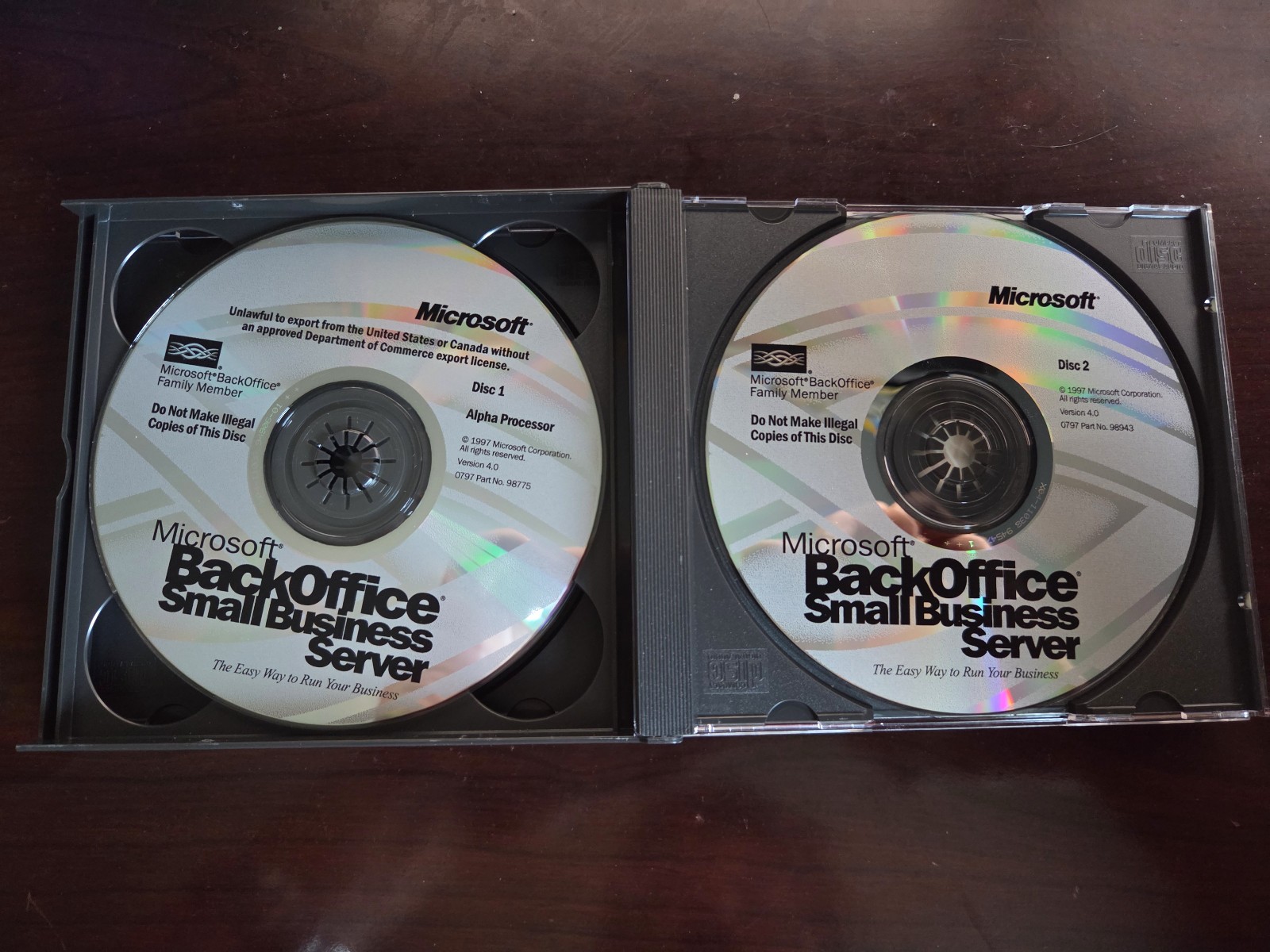 Microsoft BackOffice Small Business Server 4.0 software w/ key 1997 Windows OS