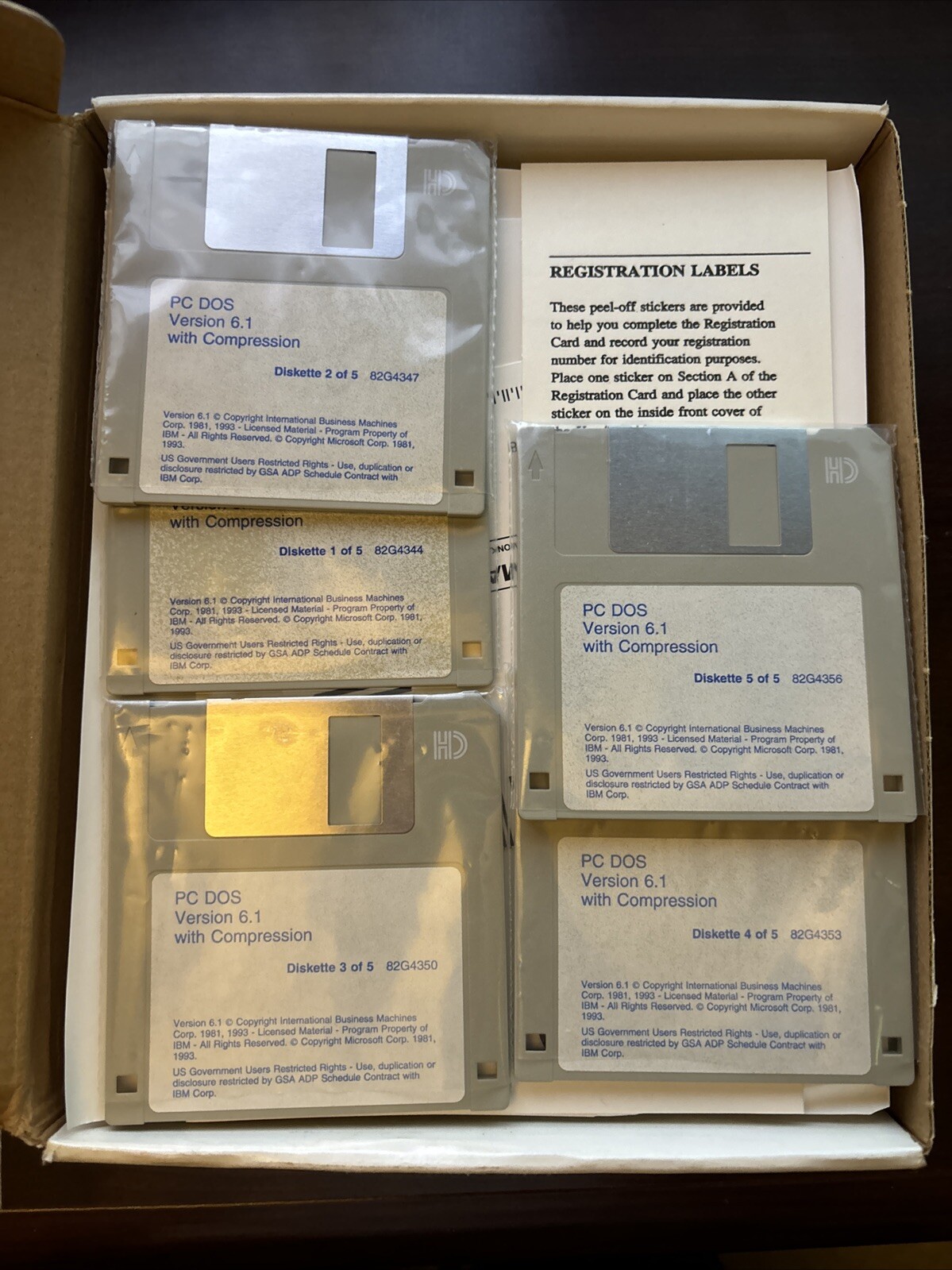 IBM PC DOS 6.1 Software Operating System Vintage 3.5” disk in box