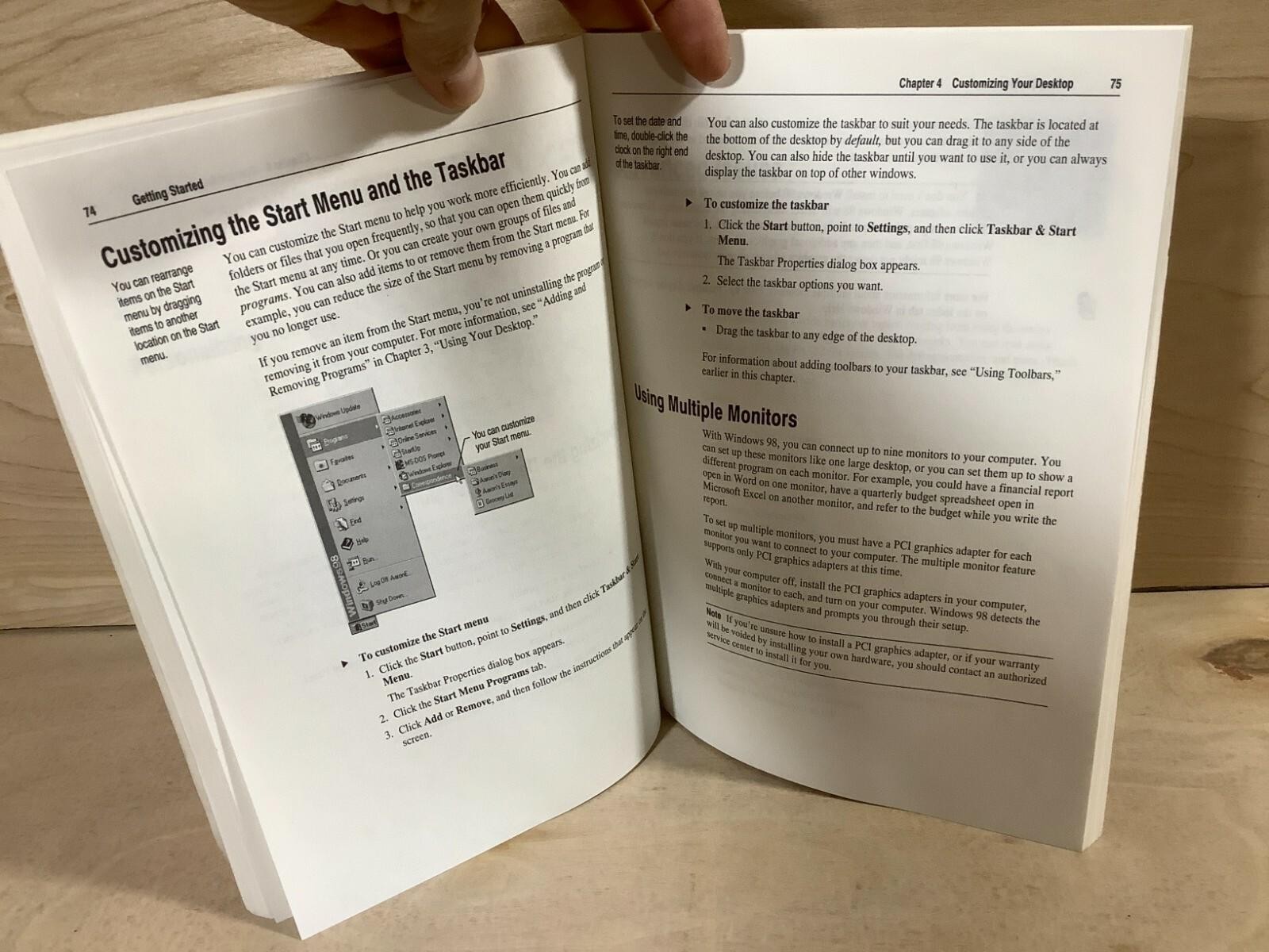 Vintage Microsoft Windows 98 Getting Started PC Book Manual Booklet Very Good