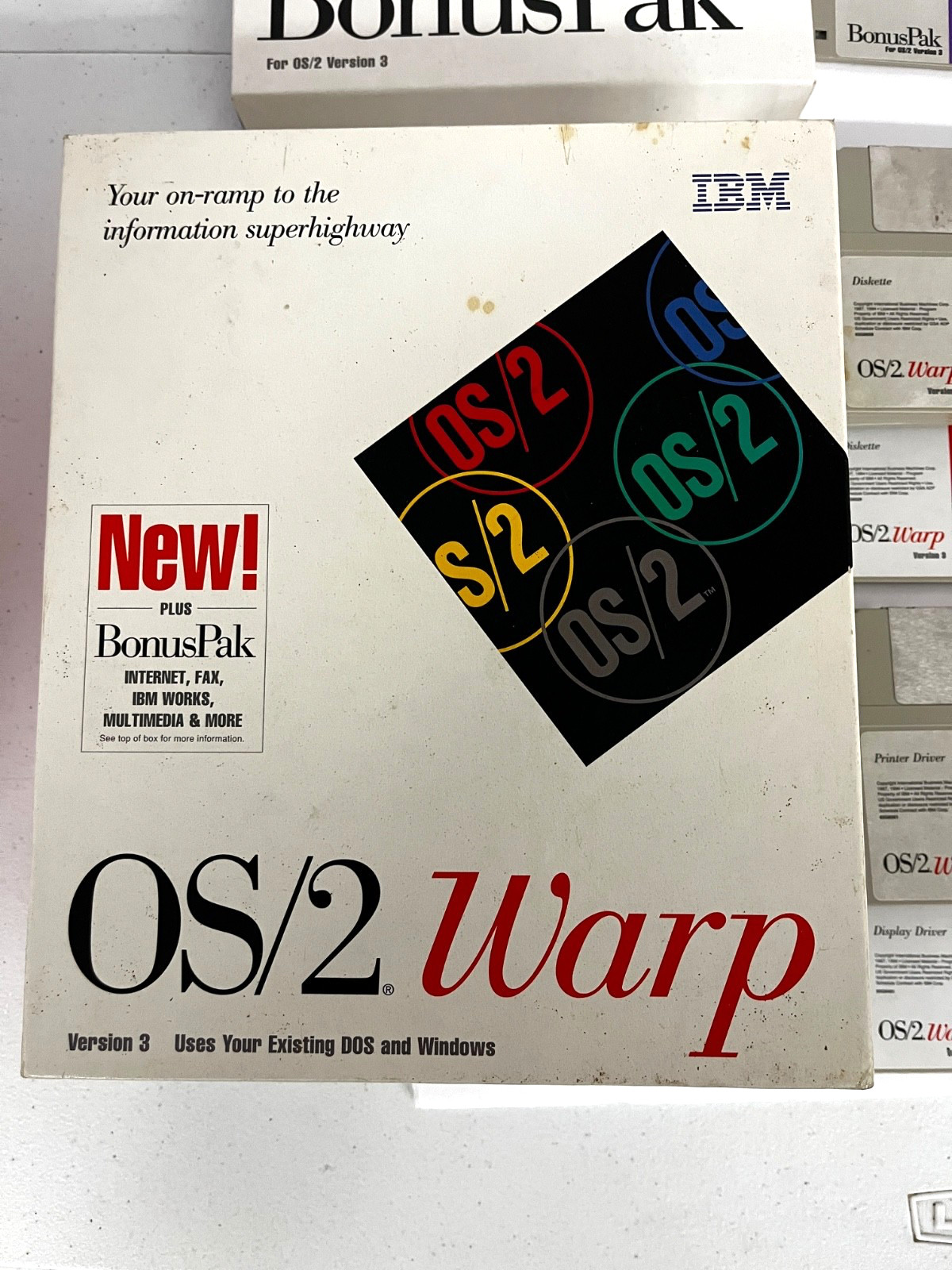 Vintage IBM OS/2 Warp Upgrade/Installation Package vs3. Also Includes Bonus Pac.