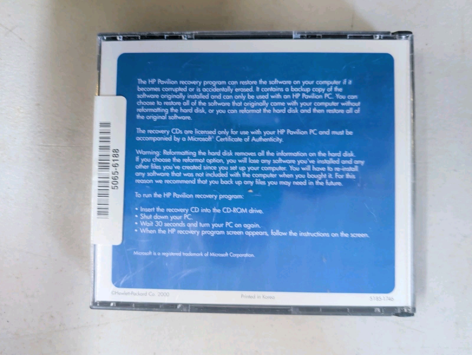 NEW HP 2000 Pavilion Home PC System Recovery Win ME – 3 CDs Hewlet Packard