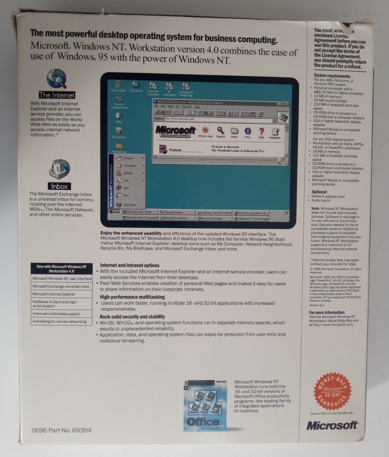 Microsoft Windows NT Workstation 4.0 CD Floppies Full Version Retail w/ CD Key