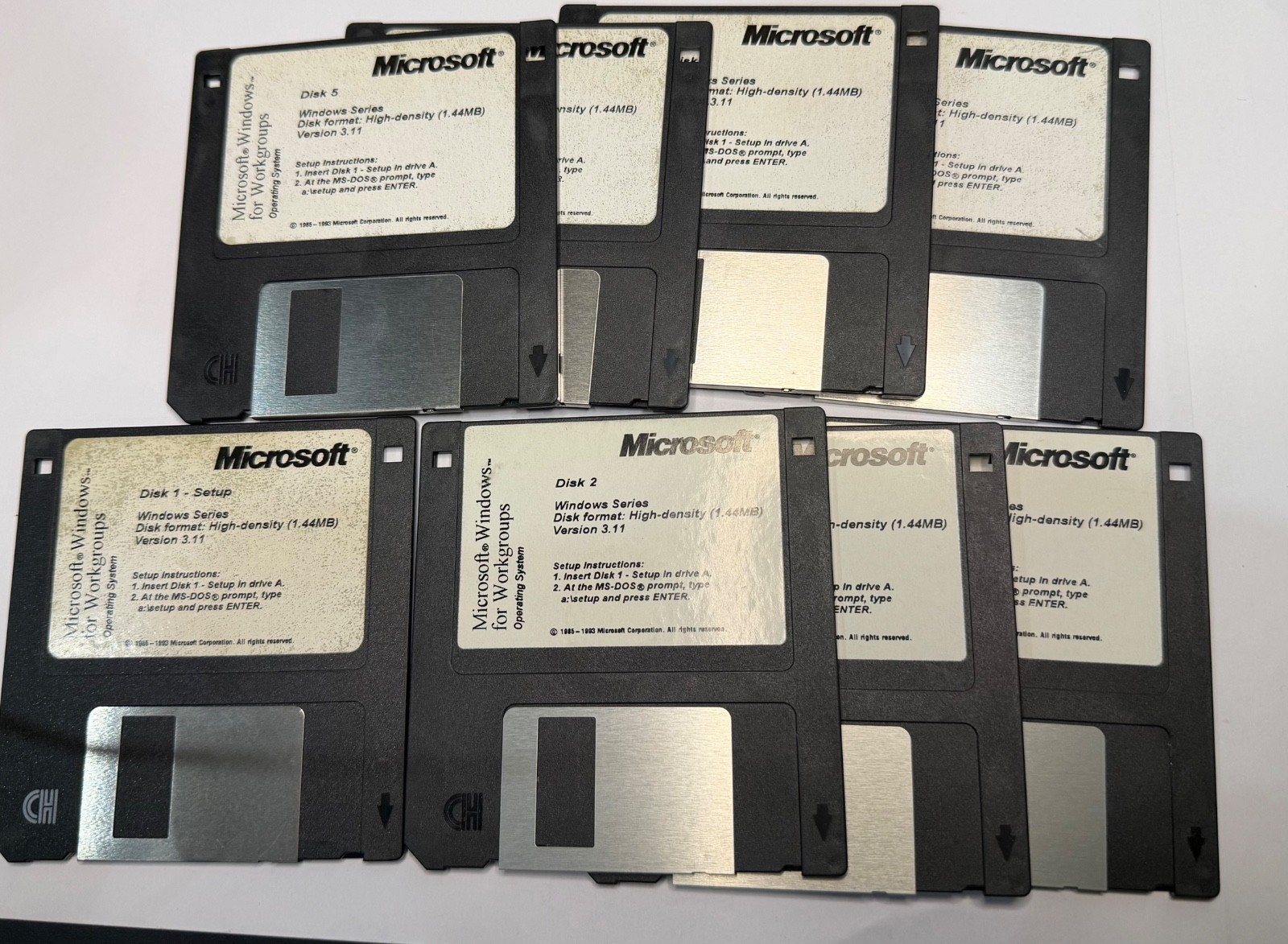 Microsoft Windows for Workgroups Version 3.11 • 3.5″ Floppy 8-disc Software ’94