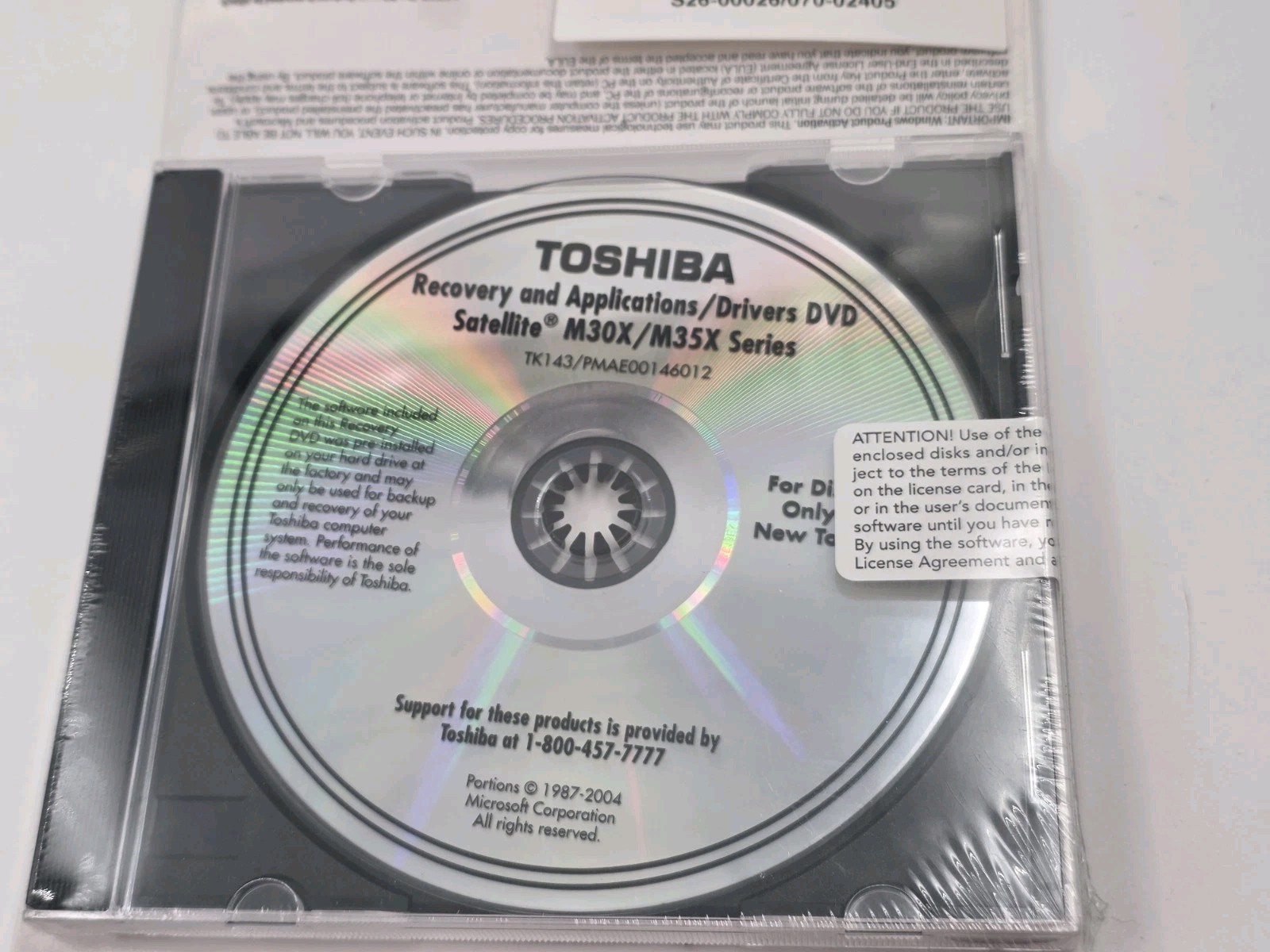 Toshiba Recovery & Applications Drivers DVD Satellite M30X / M35X Series NEW!