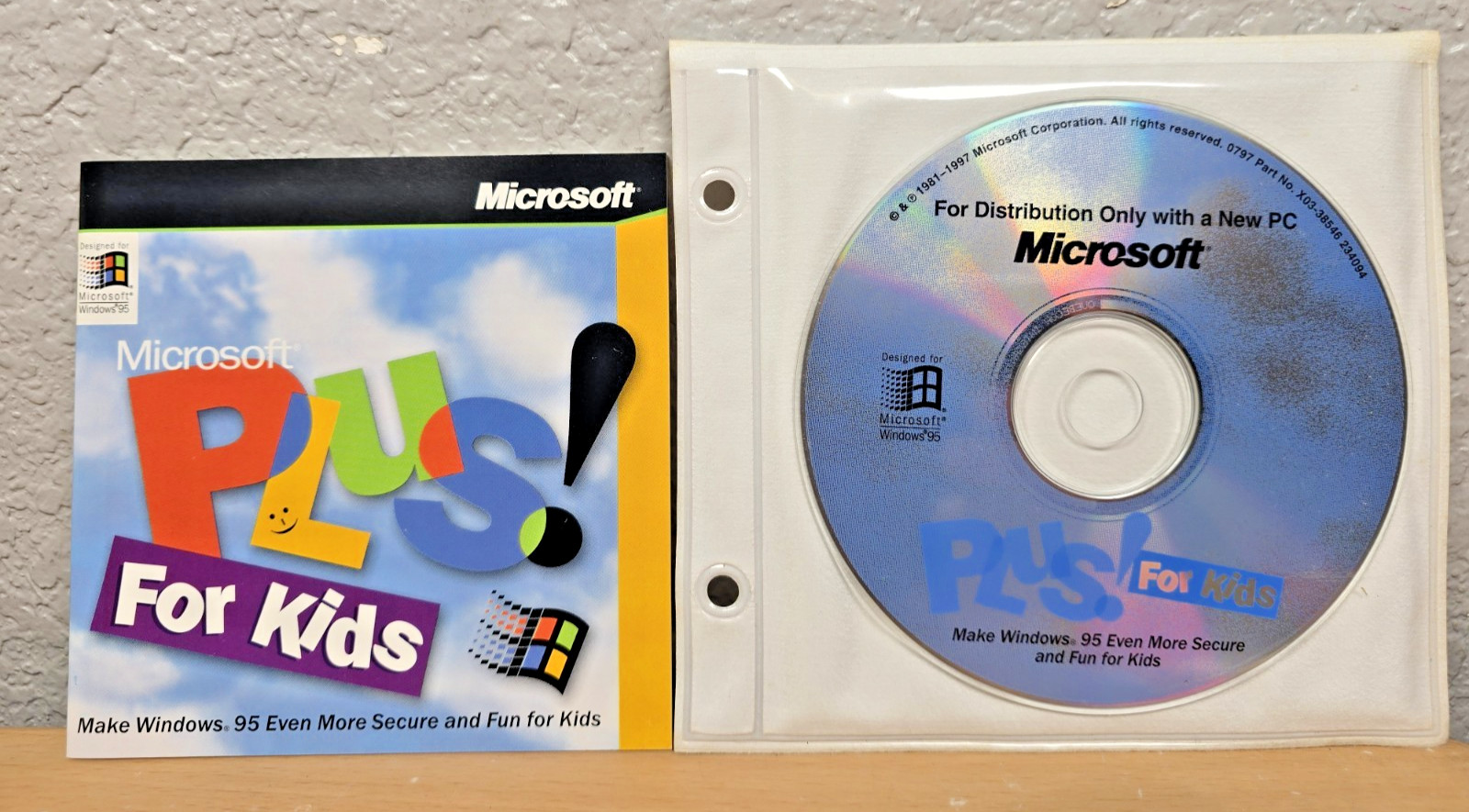 Microsoft Plus! For Kids – Windows 95 – 1997 – w/Manual – NEW CLEAN DISC!