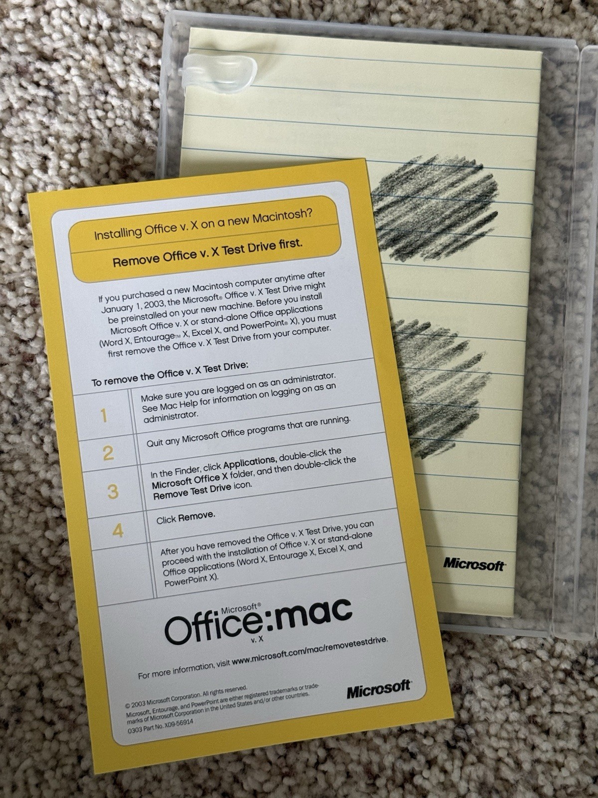 Microsoft Office:mac 2003 Student Teacher Edition w/ 3 Product Keys Mac