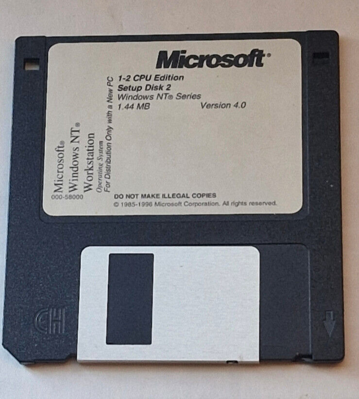 Microsoft Windows NT 4.0 Workstation 1-2 CPU Edition 3.5″ Floppy Setup Disk #2