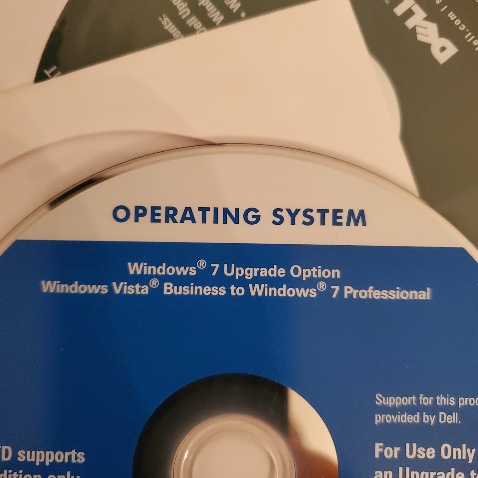 Dell Windows 7 Upgrade Vista Business to Windows 7 Pro /w Upgrade Assistant DVD