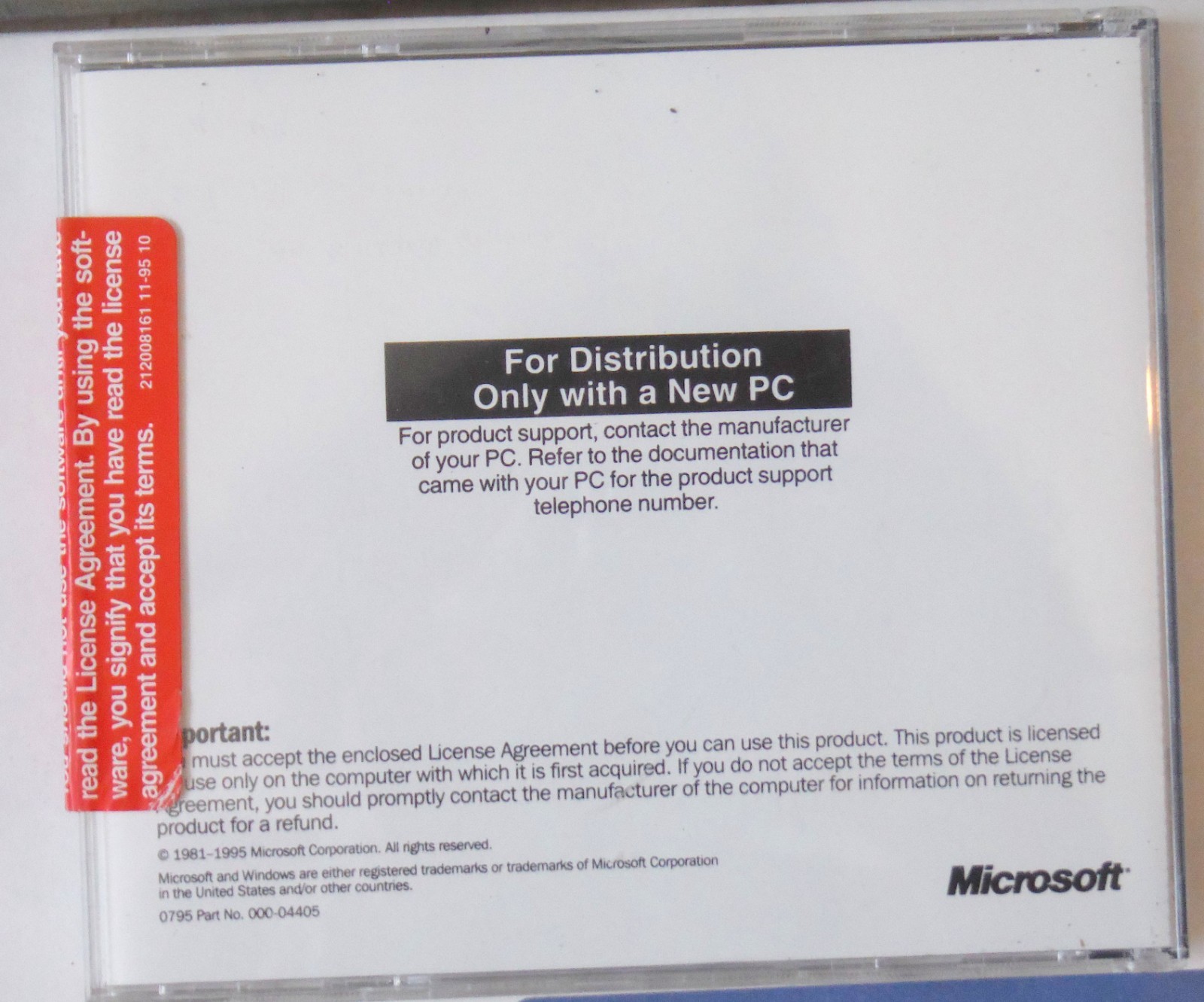 Microsoft Windows 95 CD Installation Disc 1996 unopened P88215