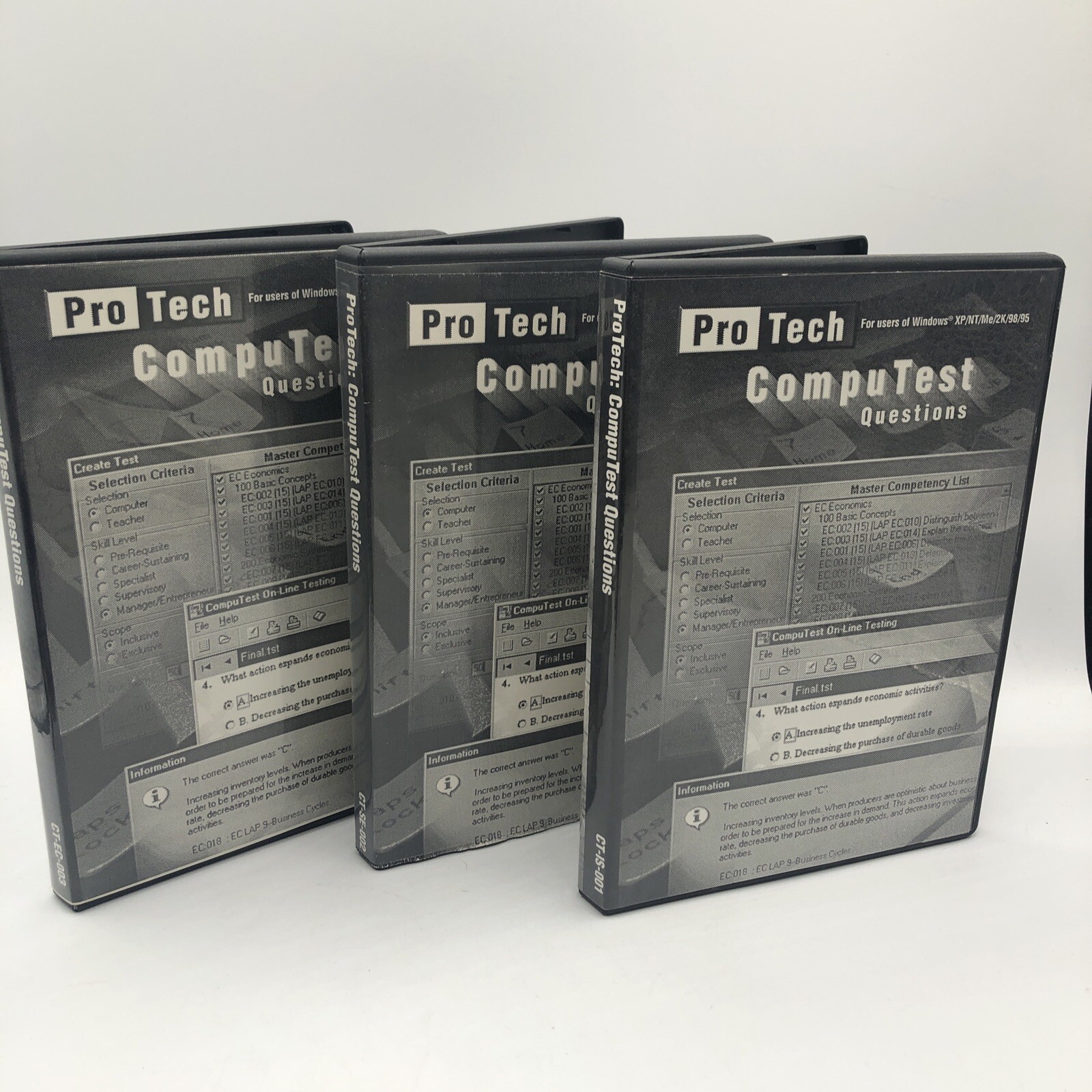 ProTech Compu Test Questions for Windows XP/NT/Me/2K/98/95 Users 3 Volume Set