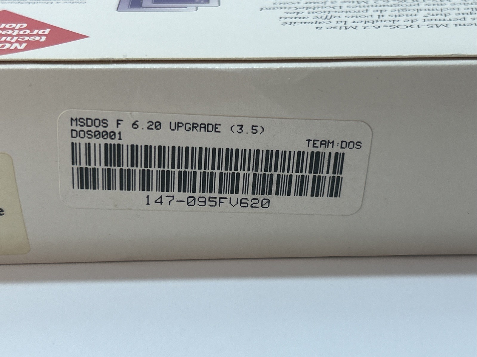 Microsoft MS-DOS 6.2 Upgrade – Big Box With 3.5″ disks – FRENCH