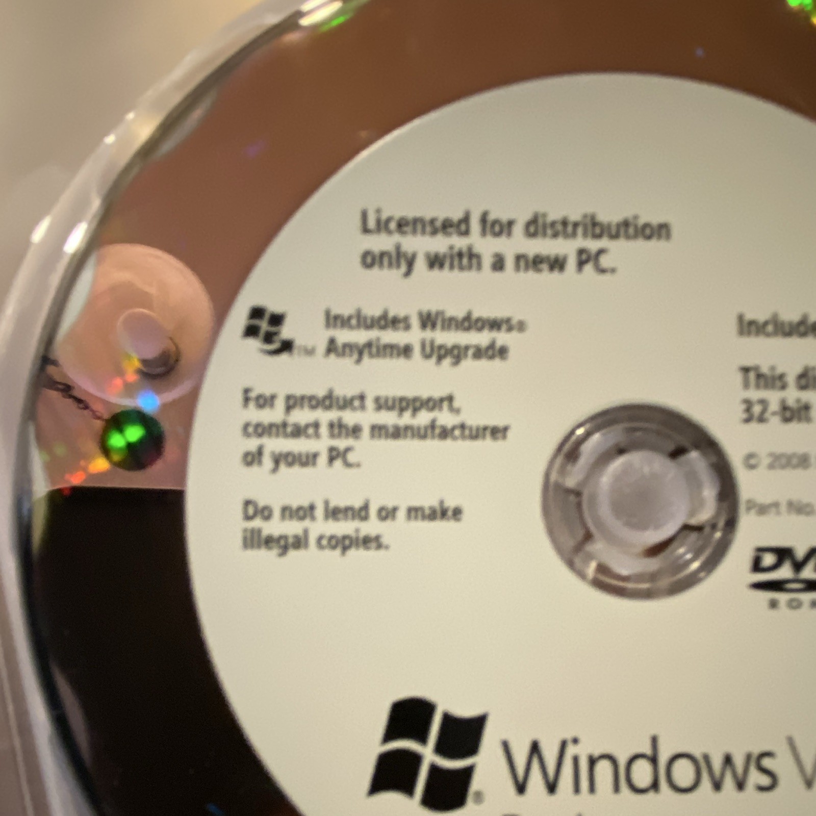 Microsoft Windows Vista Business SP1 32-Bit DVD OEM No Key