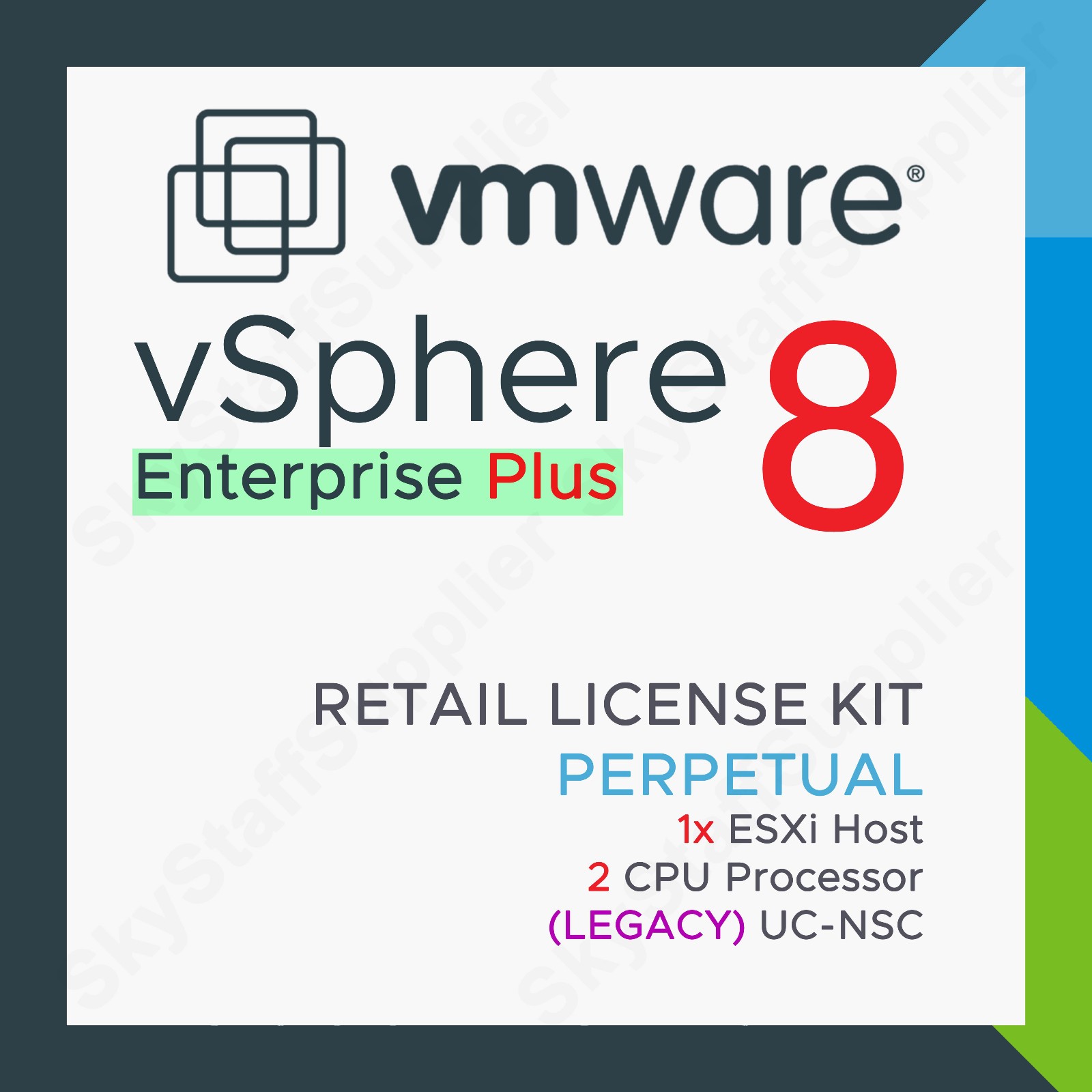 VMware vSphere Enterprise Plus v.8 Perpetual License 2 CPU – UC NSC RETAIL PACK