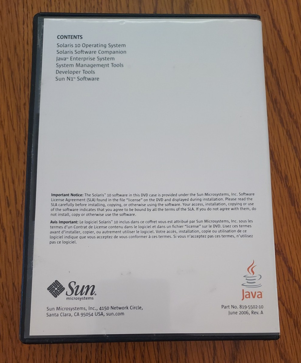 Sun Solaris 10 Operating System 6/06 SOFTWARE – DVD-Rom