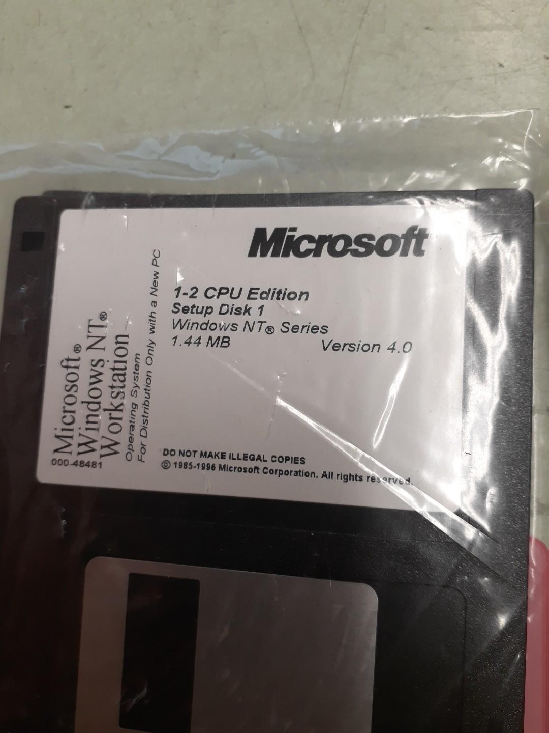 LOT OF 2 Microsoft Windows NT 4.0 Workstation SETUP DISK 1, 2 & 3 SEALED