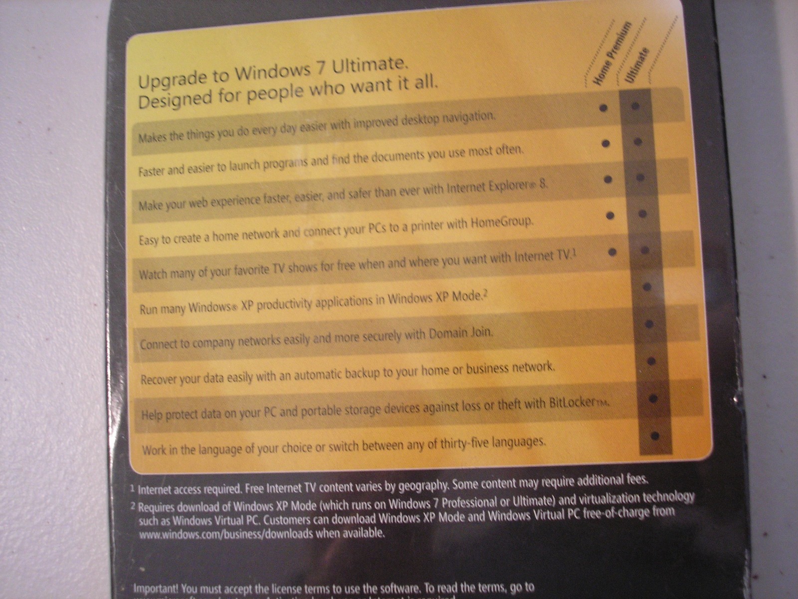 Microsoft Windows 7 Ultimate Anytime Upgrade from Home Premium = SEALED BOX=