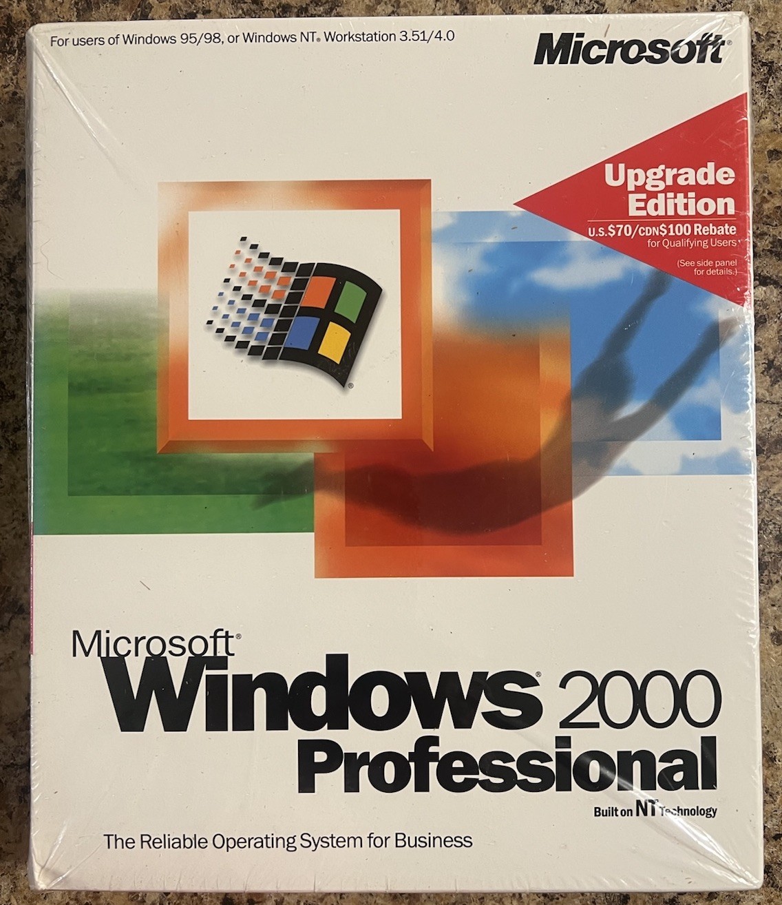 GENUINE Microsoft Windows 2000 Professional Upgrade Edition – New in Box/Sealed