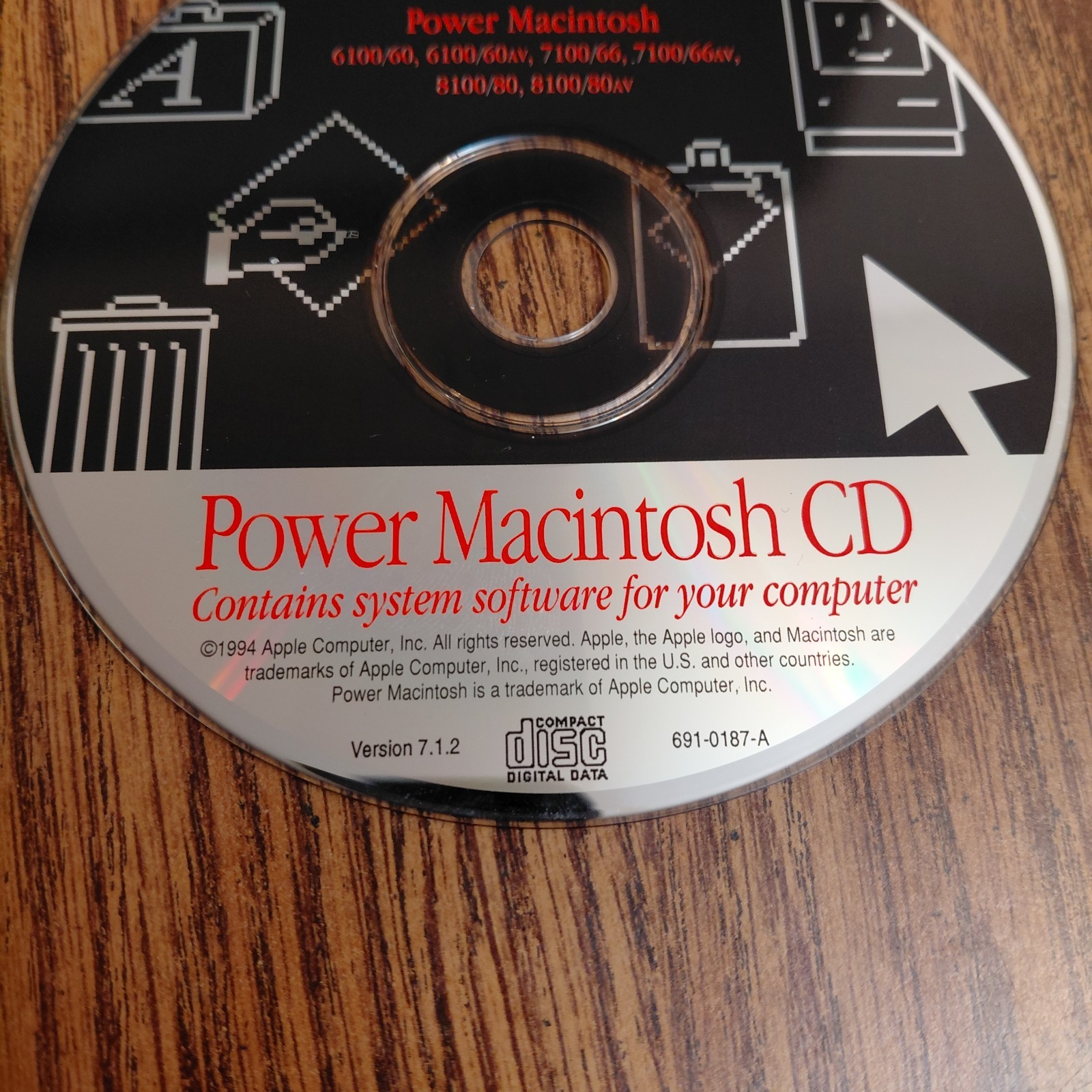 Apple Power Macintosh 6100-7100-8100 Version 7.1.2 Software 1994 Install CD