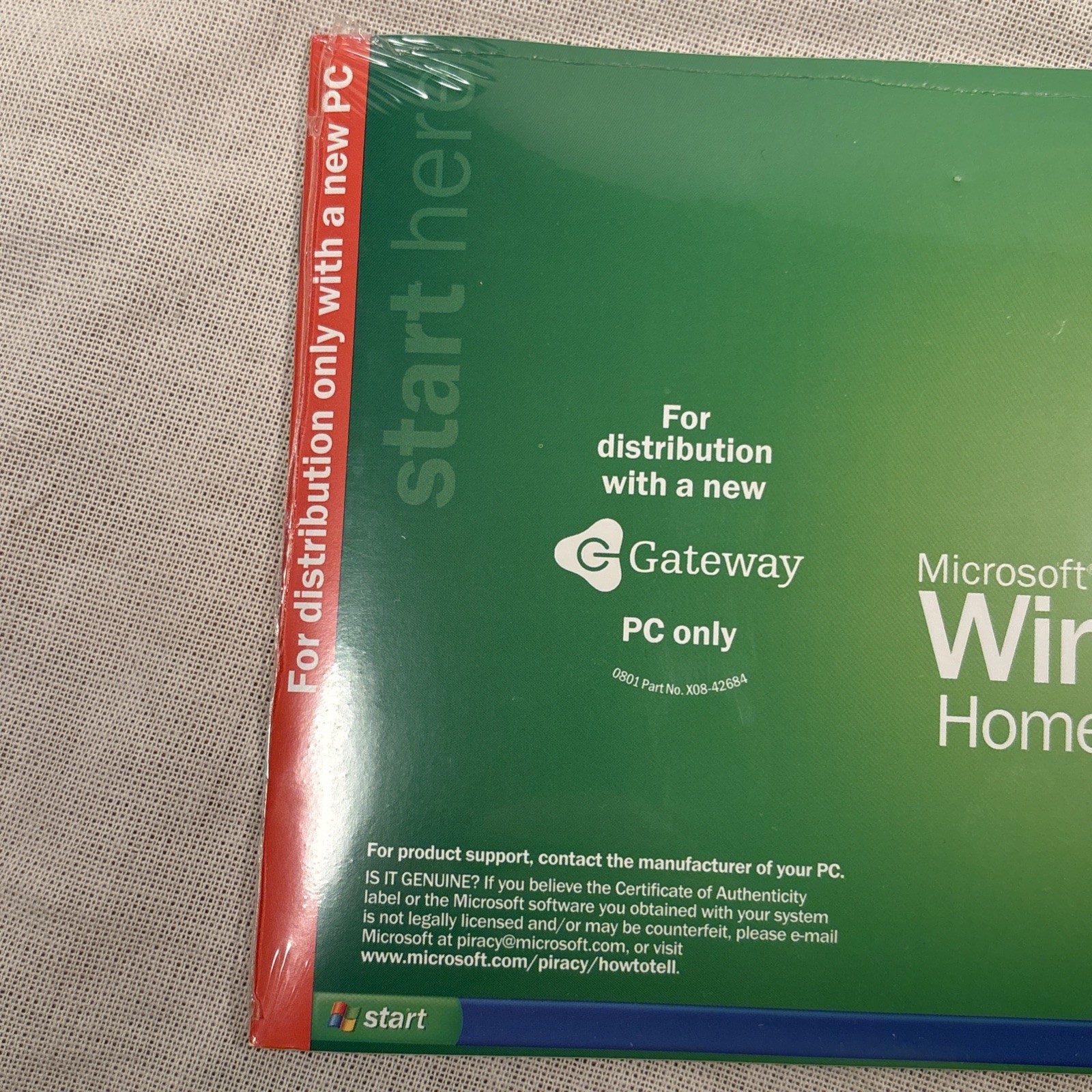 Microsoft Windows XP Home Edition 2002 OEM For New PC Sealed