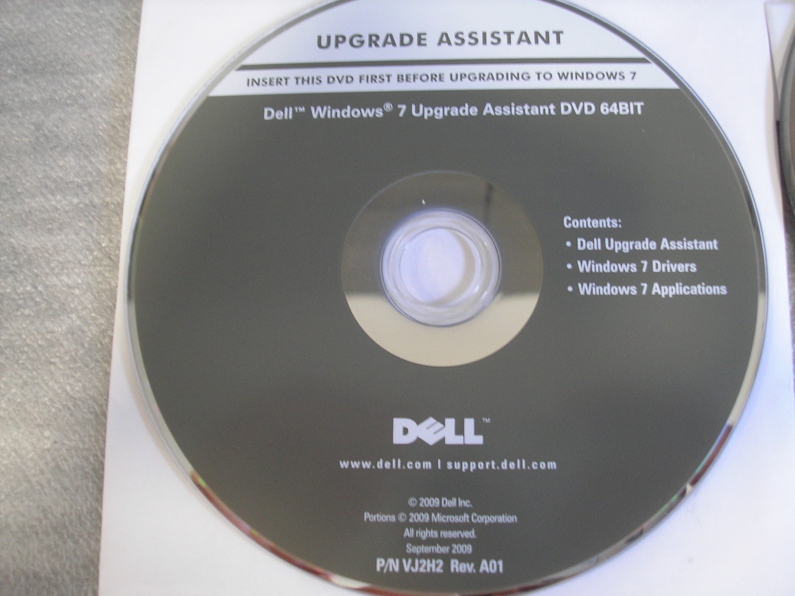 Dell Microsoft Windows Vista Bus to Win 7 Pro 64-Bit Upgrade DVD w/COA/Code=NEW=