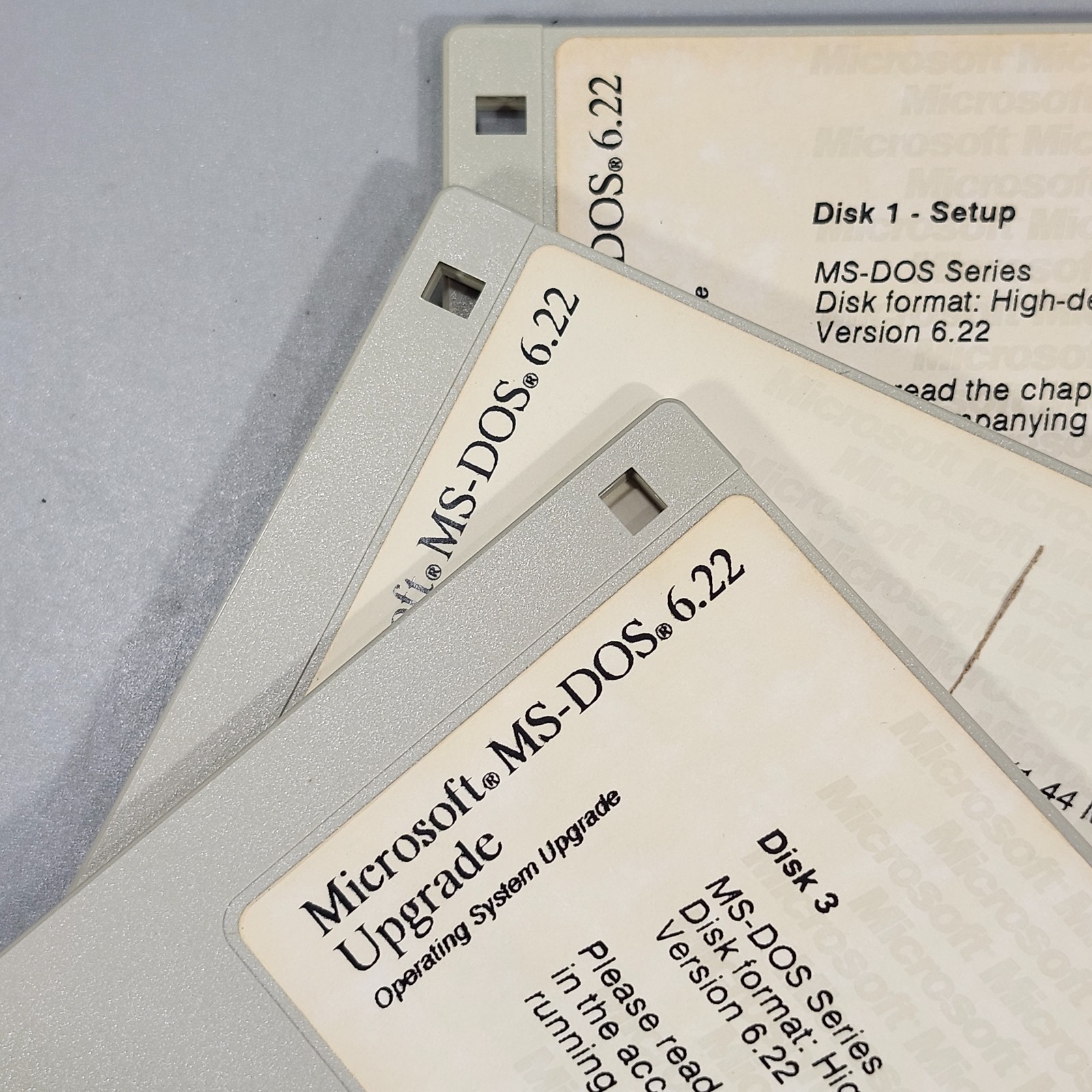 Microsoft MS DOS 6 and 6.22 Upgrade VTG Operating System Software 3.5 Disks Plus