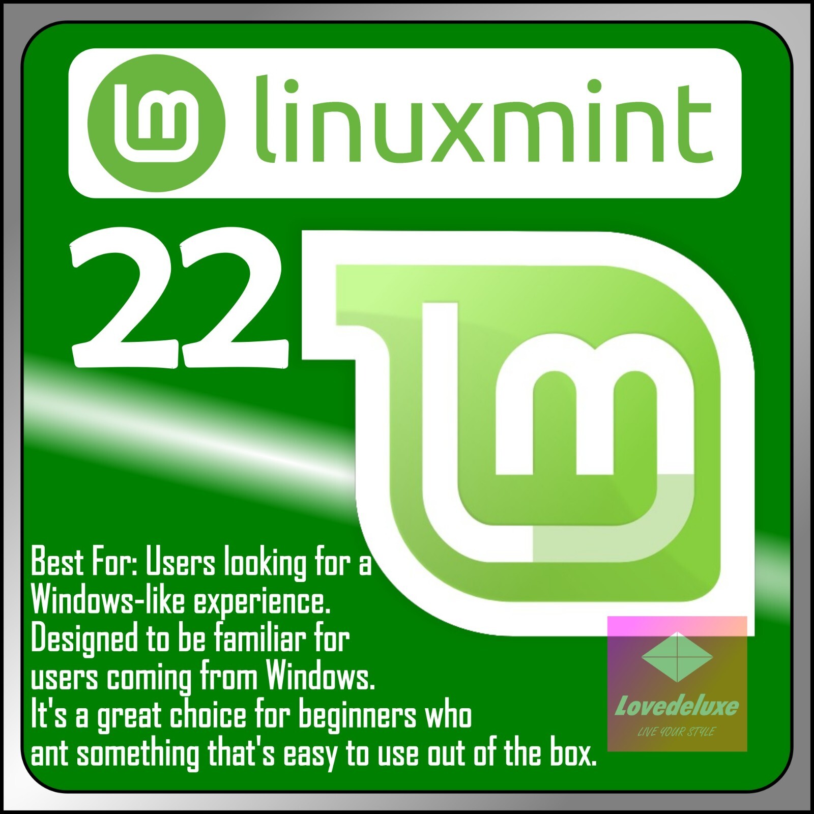 Operating System LINUX MINT 22 Cinnamon (64bit) BOOTABLE Physical Disc.