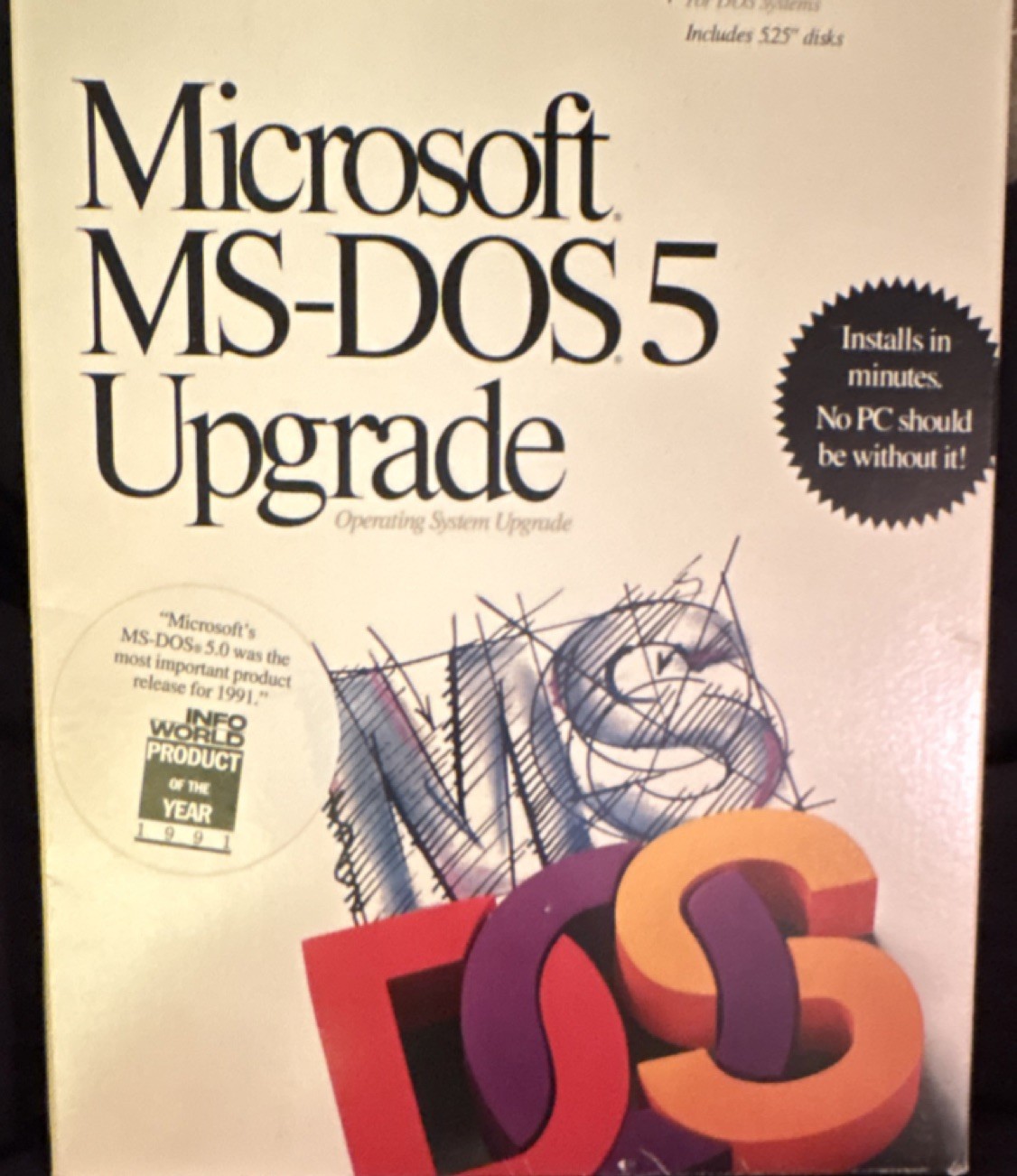 Microsoft MS-DOS 5 Upgrade Operating System Software, 5.25″ Floppy, English