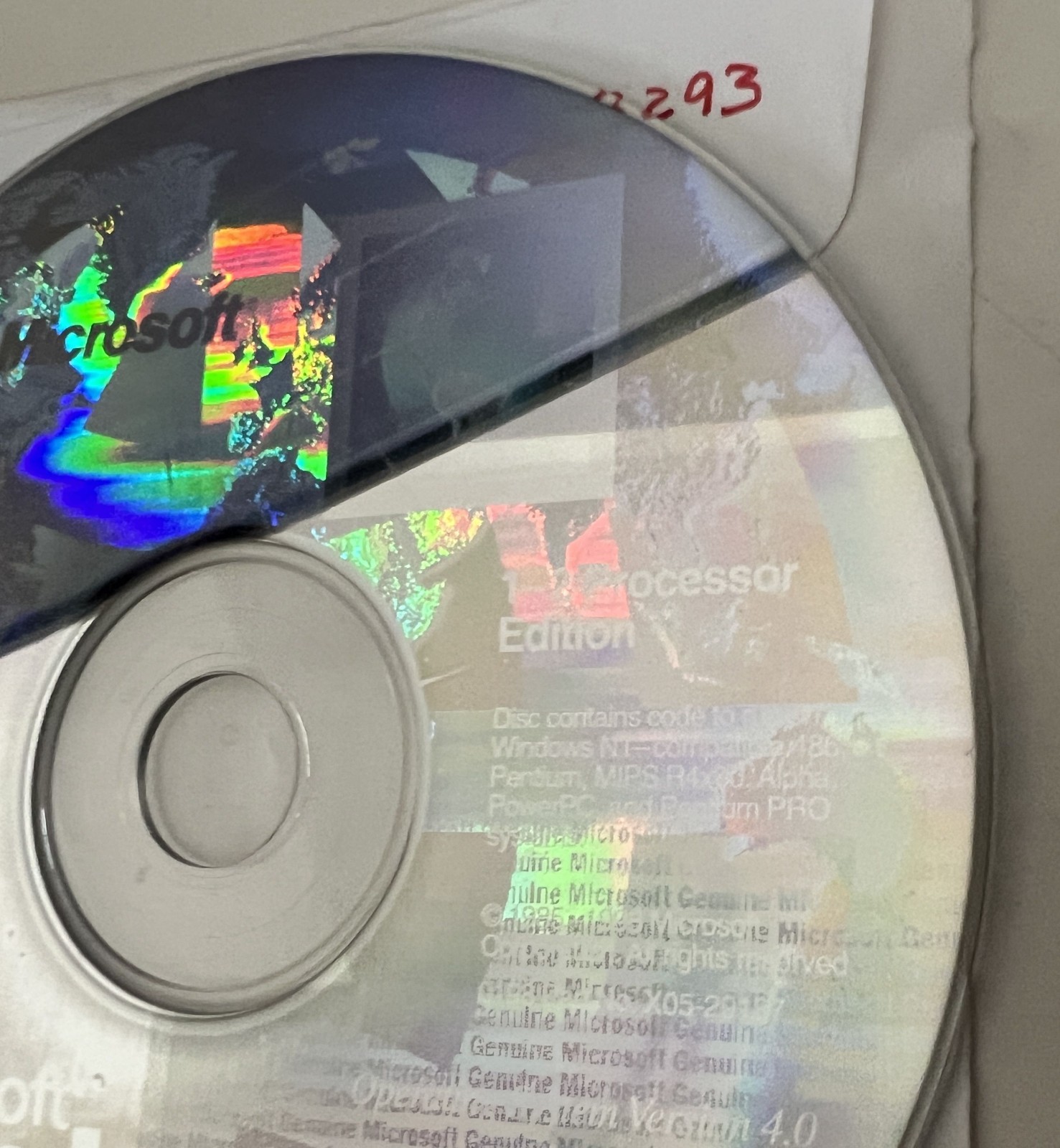 Microsoft Windows NT Workstation 4.0 CD-ROM w/product key