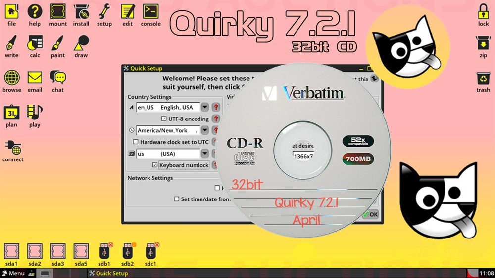 QUIRKY PUPPY 7/8 LINUX INSTALL & LIVE CDs 32bit & 64bit