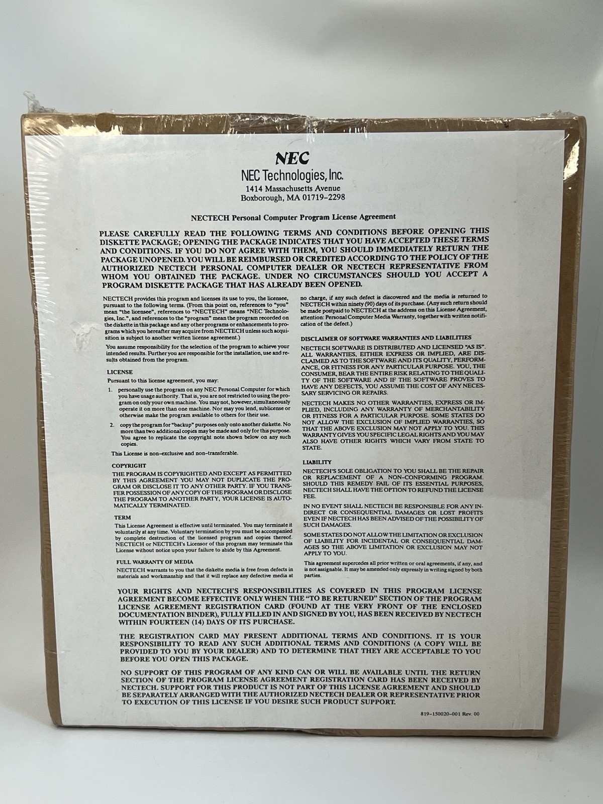NEC Windows 3.0 OEM 3.5” 1.44MB Media Factory Sealed NOS 1991 Vintage Software