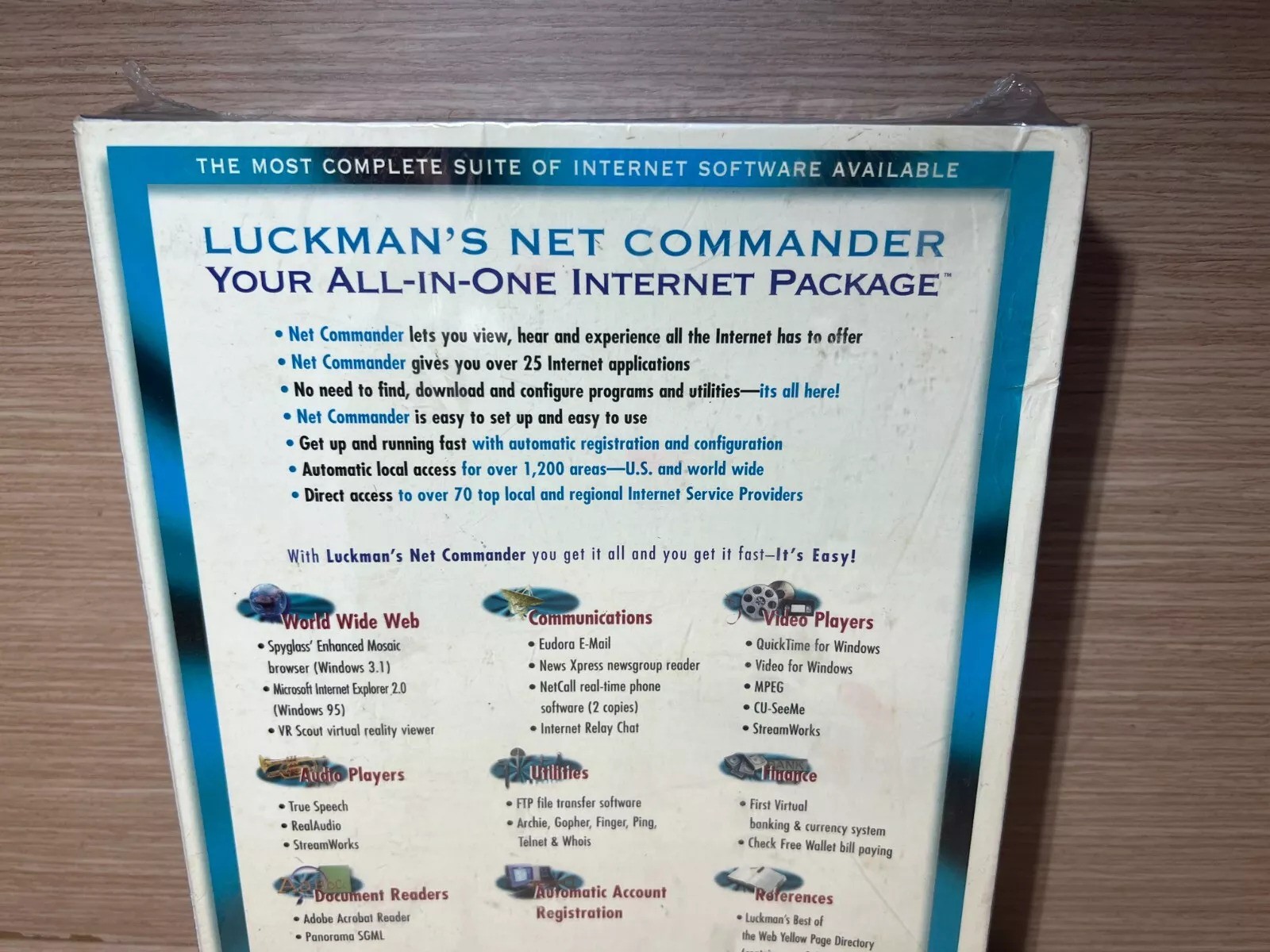 READ INFO- BIG BOX NET COMMANDER LUCKMAN ́S Windows 95 3.1 PC All in one inte…