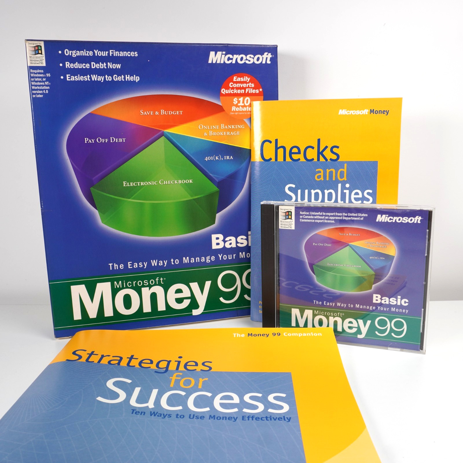 Microsoft Money 99 Basic English CD-ROM – For Windows 95 / NT – Complete Box