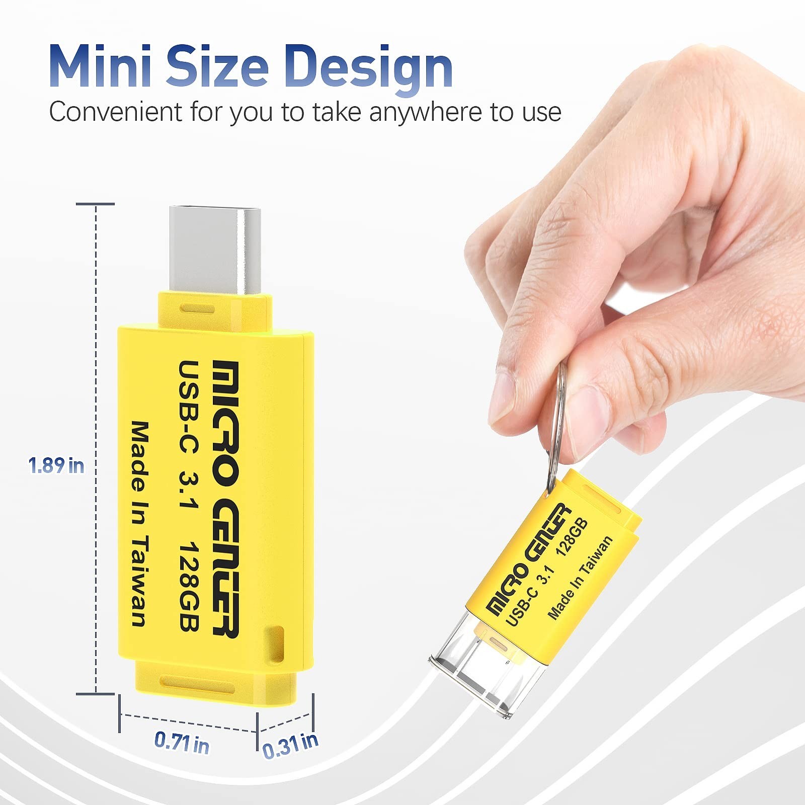 INLAND Micro Center Super Speed 2 Pack 128GB Type-C USB 3.0/USB 3.1 Gen 1 Min…