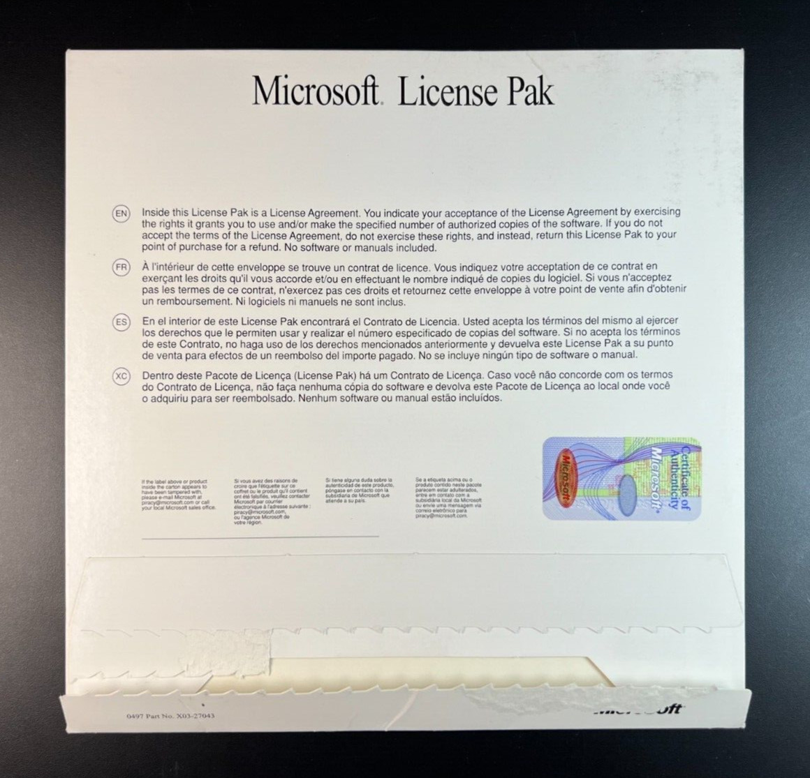 Microsoft Windows NT Server 4.0 CAL 1 Client Access License