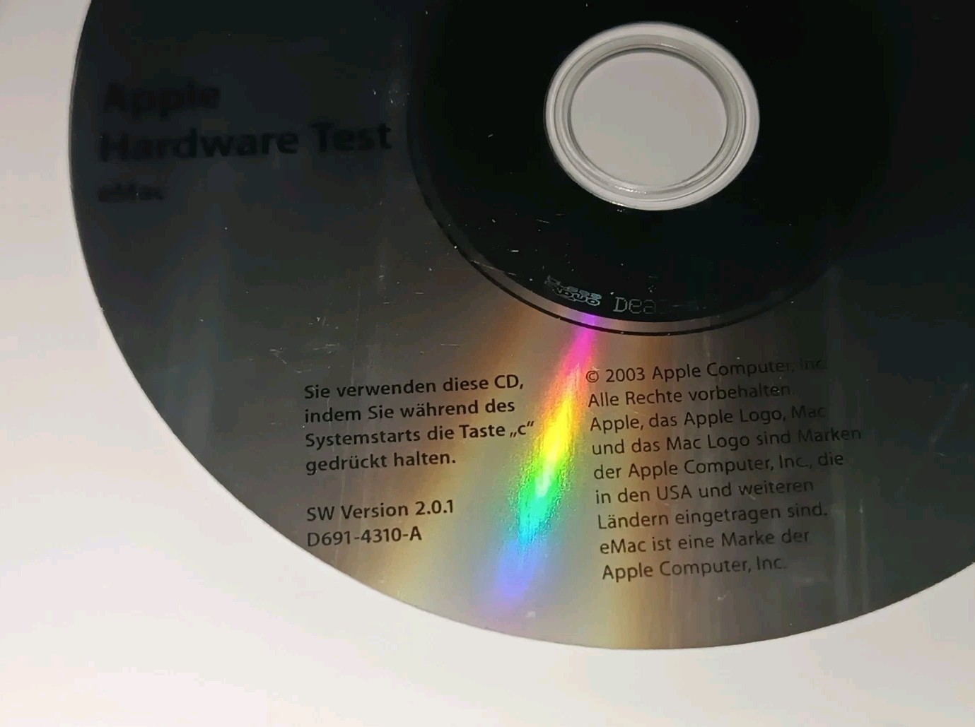 Apple eMac G4 Hardware Test CD-ROM D691-4310-A