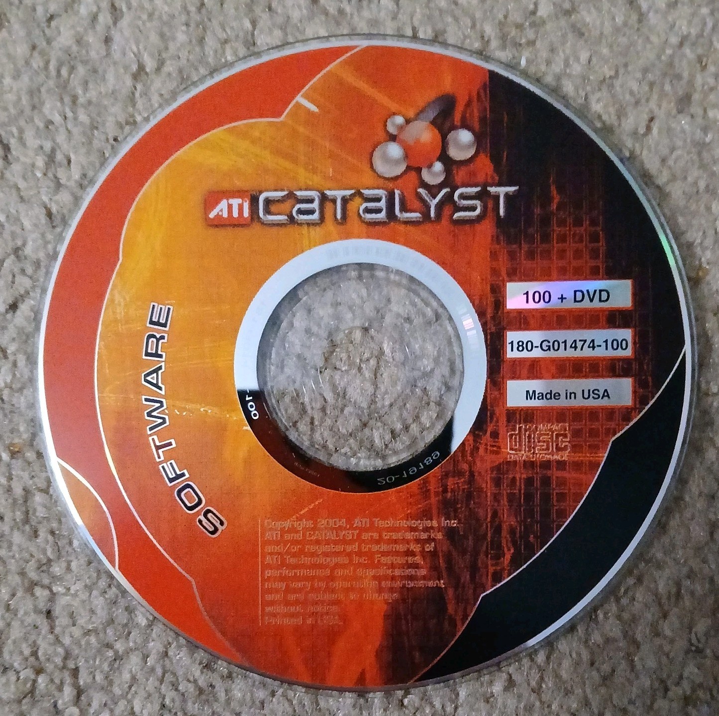 VINTAGE ATI CATALYST 2004 SOFTWARE – 180-GO1479-100 – 100 + DVD – DISK ONLY