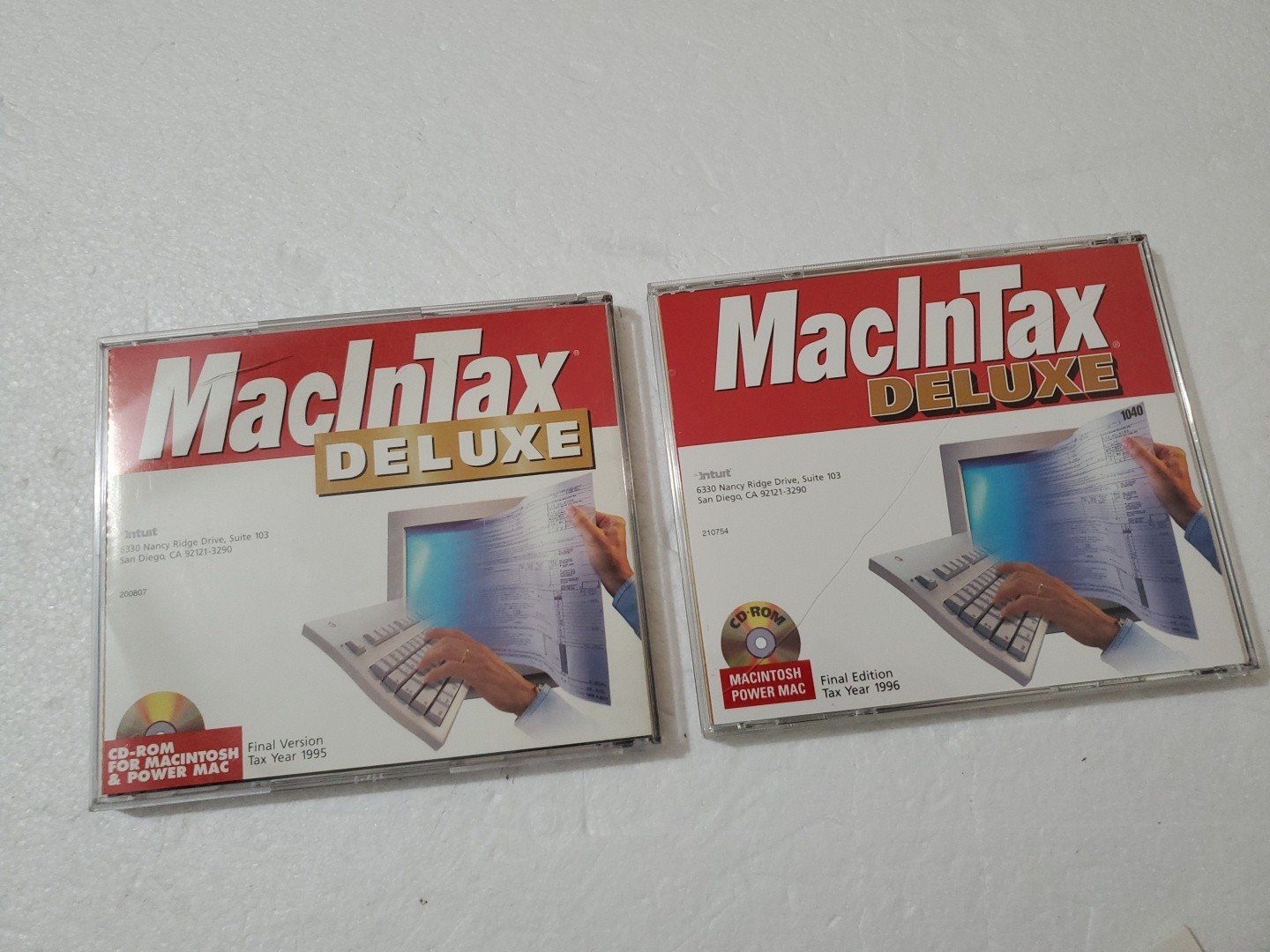 Quicken MacInTax deluxe 1995, 96, 97, 99, 2001 – Macintosh Tax Software Vintage