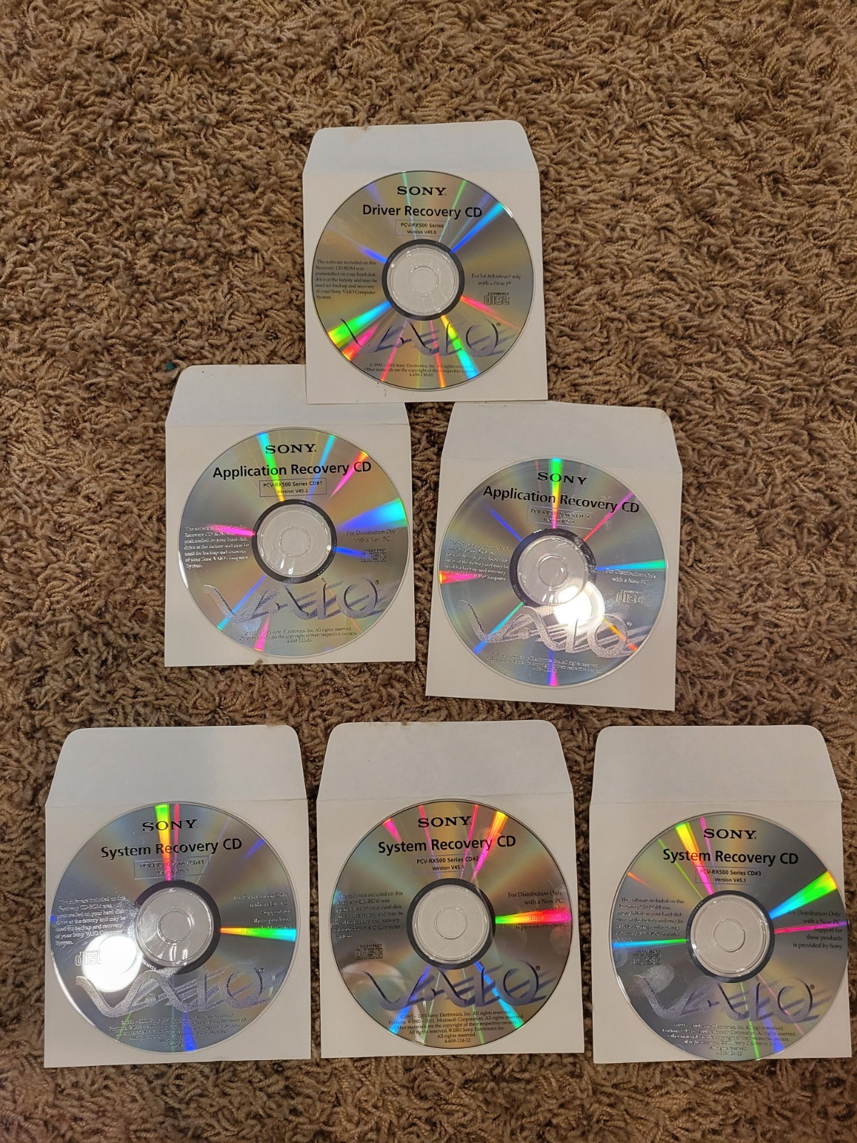 Sony VAIO PCV-RX500 System Recover Disc Set
