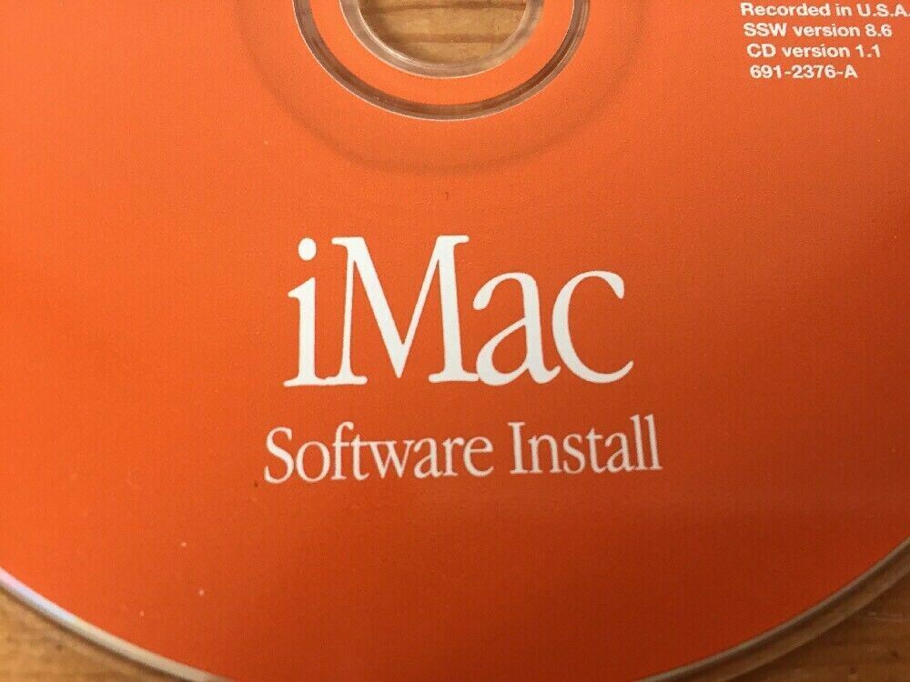 1999 Mac Macintosh iMac System Software Installation v1.1 OS 8.6 CD-ROM Disc