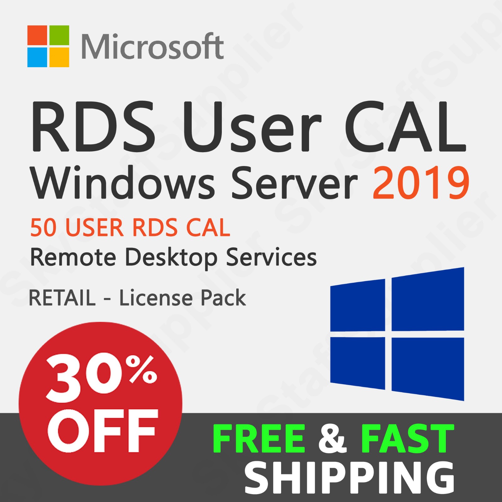 Windows Server 2019 Remote Desktop RDS Licenses 50 Users FULL NEW RETAIL PACK