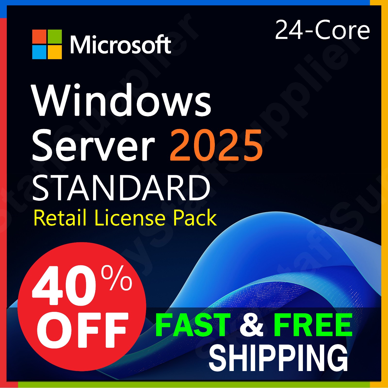 Windows Server 2025 STANDARD 16 CORE License Key +10 ACCESS CALs NEW RETAIL PACK