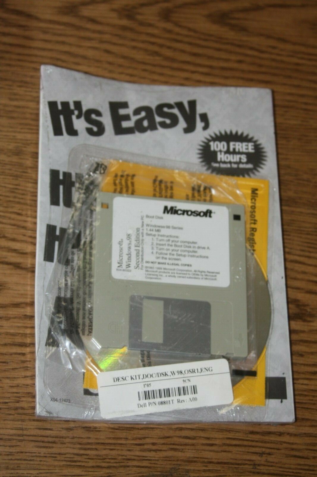 Microsoft Windows 98 Boot Disk (floppy) and CD With Product Key BOX-M