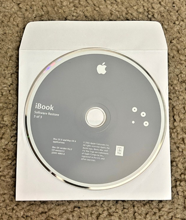 Vintage Apple iBook Software Restore Install Discs Lot – 8 Disks & Case OS X