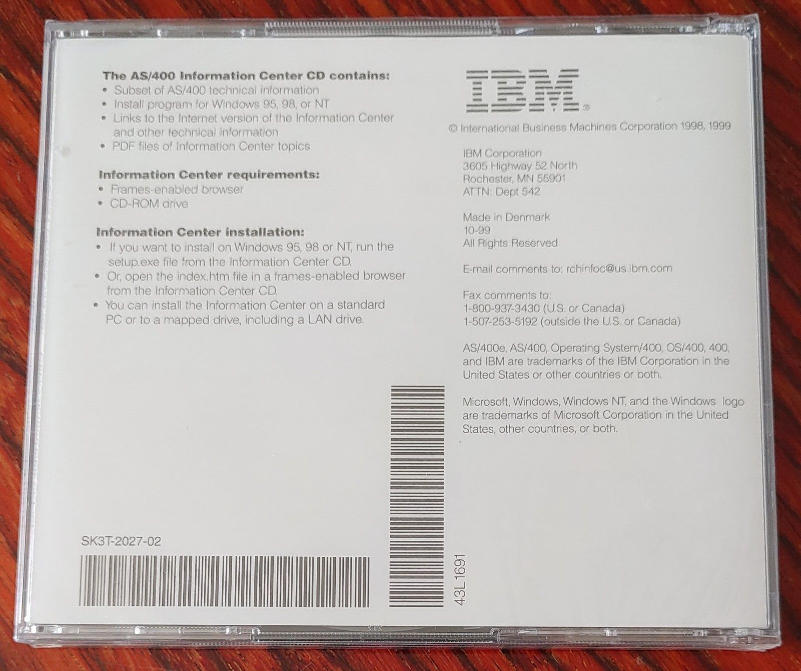 IBM AS/400 INFORMATION CENTER SOFTCOPY LIBRARY VERS. 4 REL. 4 – NUOVO SIGILLATO