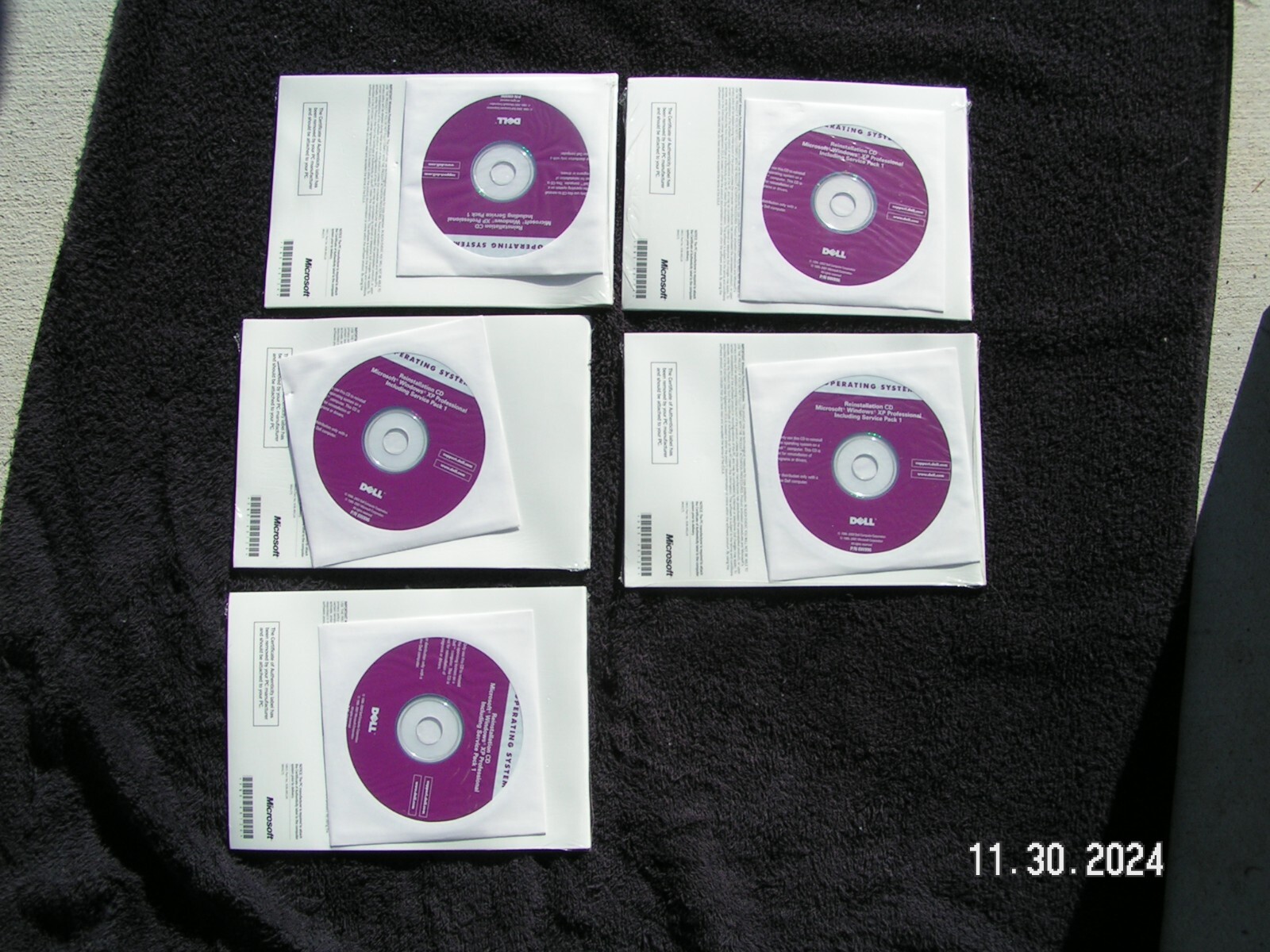 5 DELL MICROSOFT XP SP1 PROFESSIONAL SOFTWARE