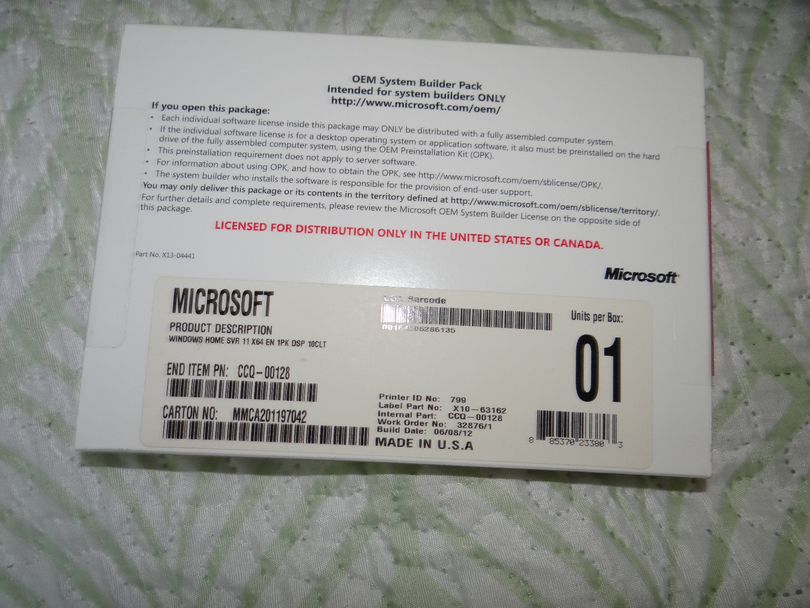 WINDOWS SVR 11 X64 ENGLISH 1PK DSP 10CLT – NEW