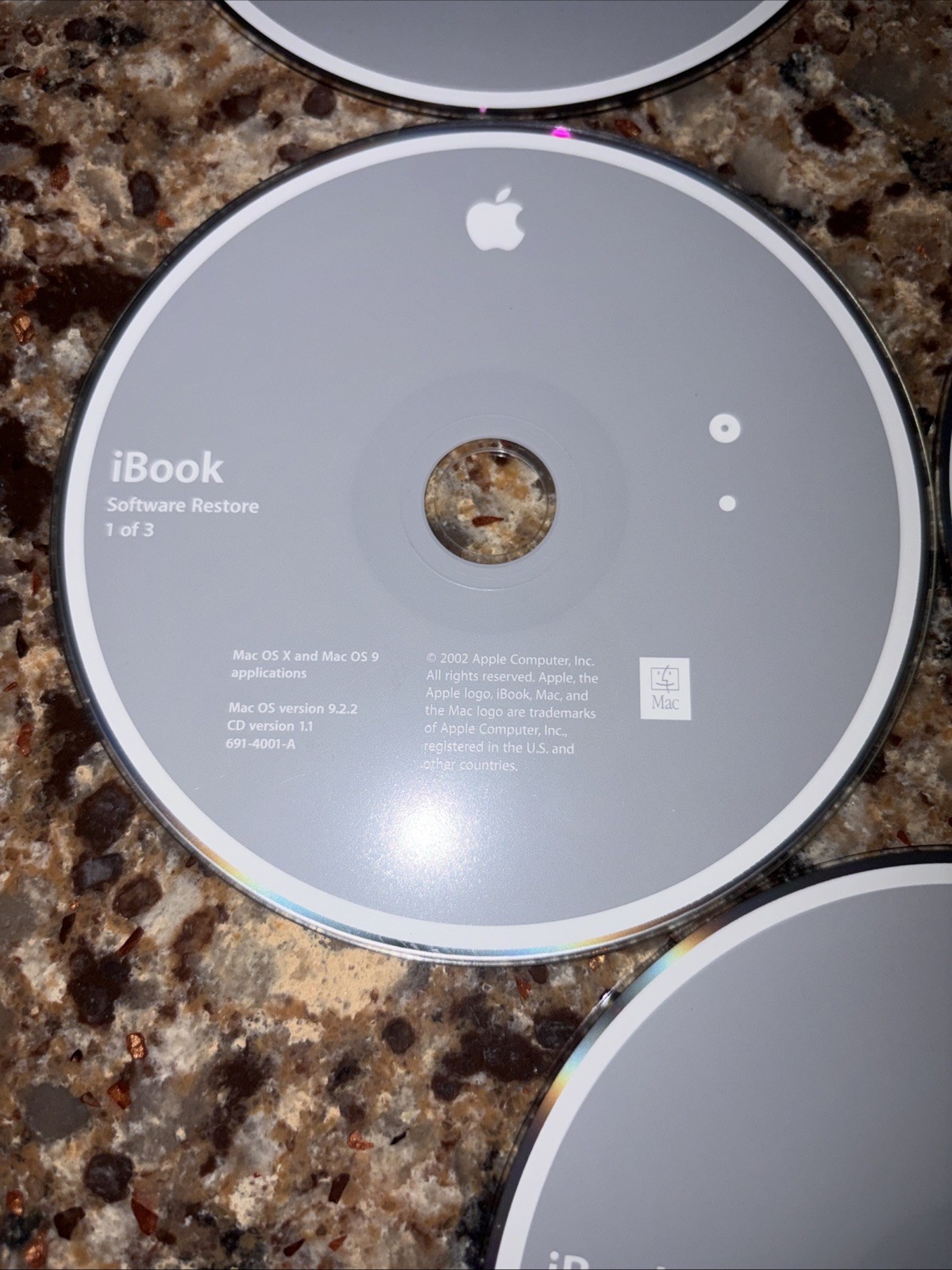 IBook Mac OS X Install Discs One And Two, Software Restore One, Two And Three